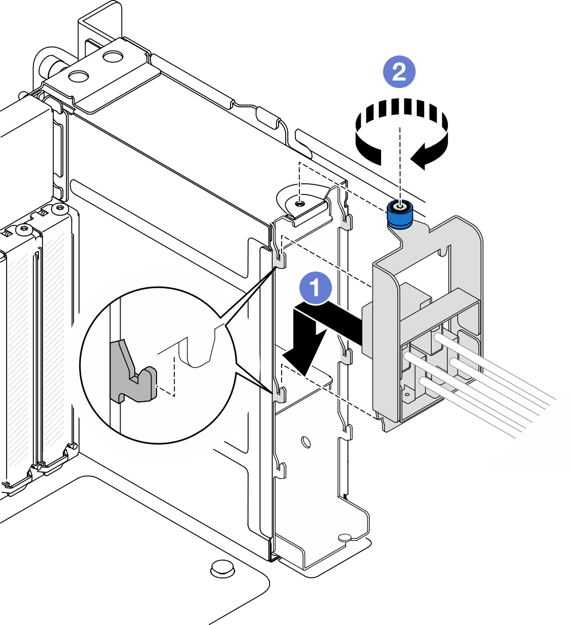 Installing E3.S cable assembly