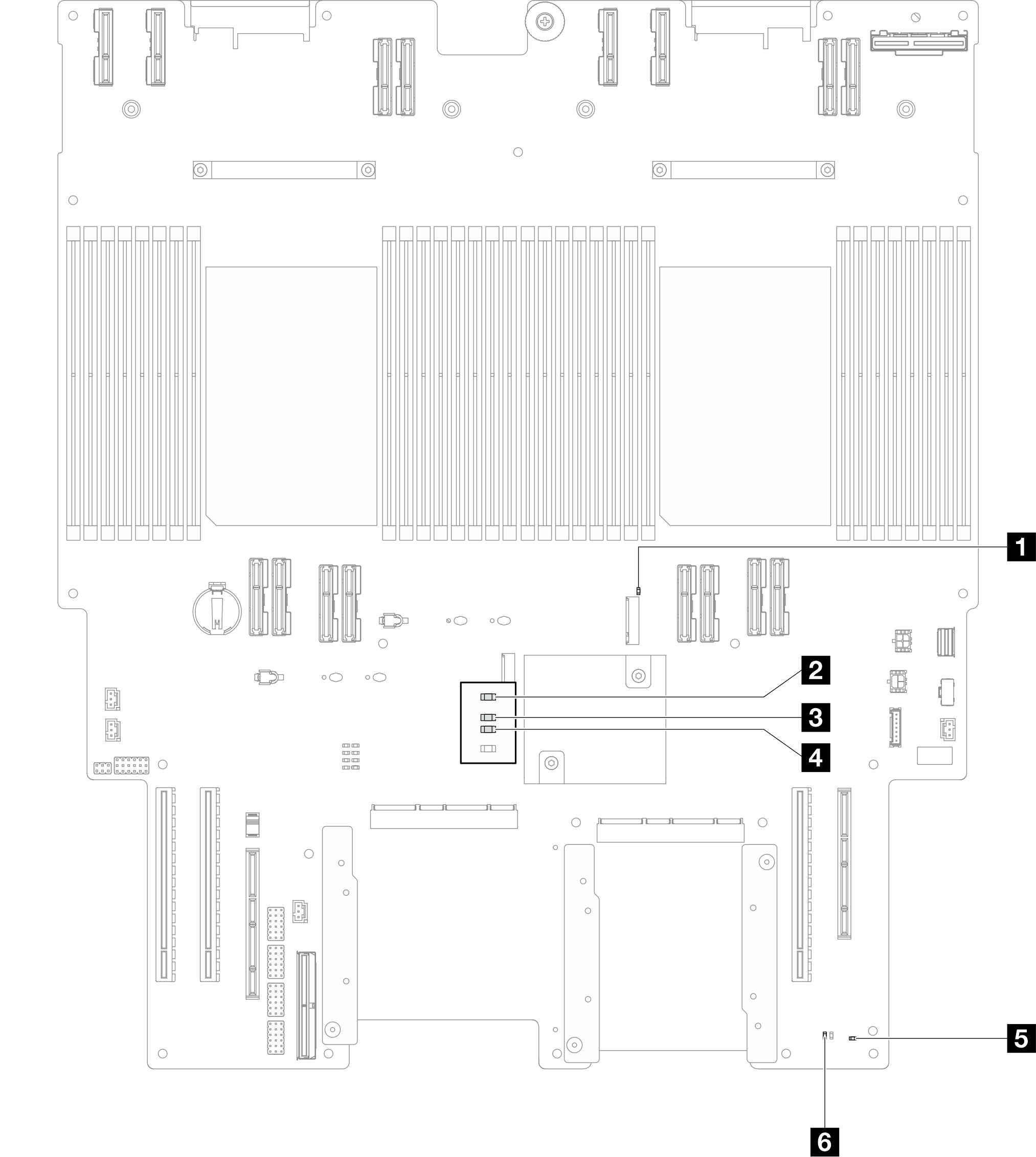 Lower processor board (MB) LEDs