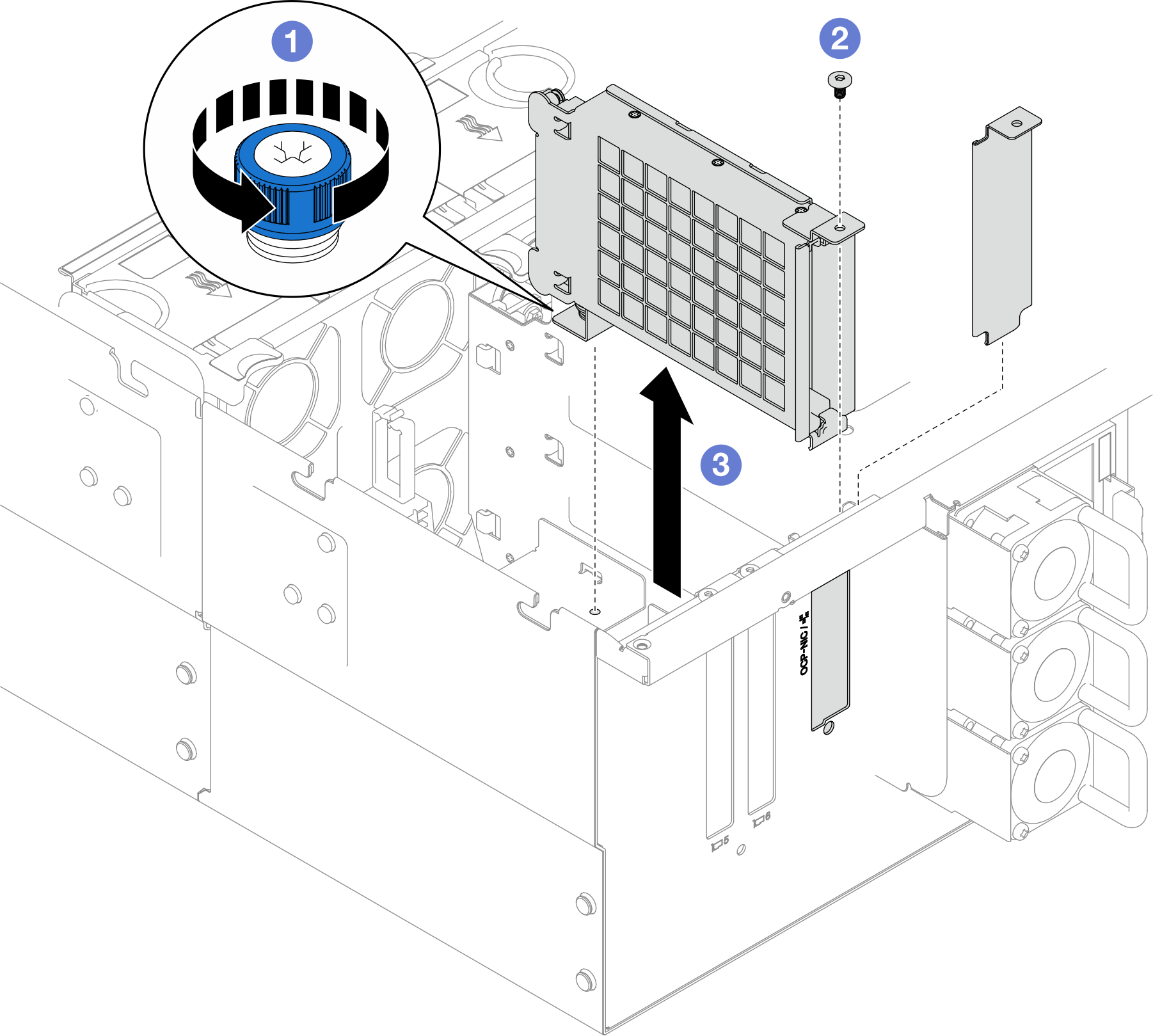 Removing OCP module cage