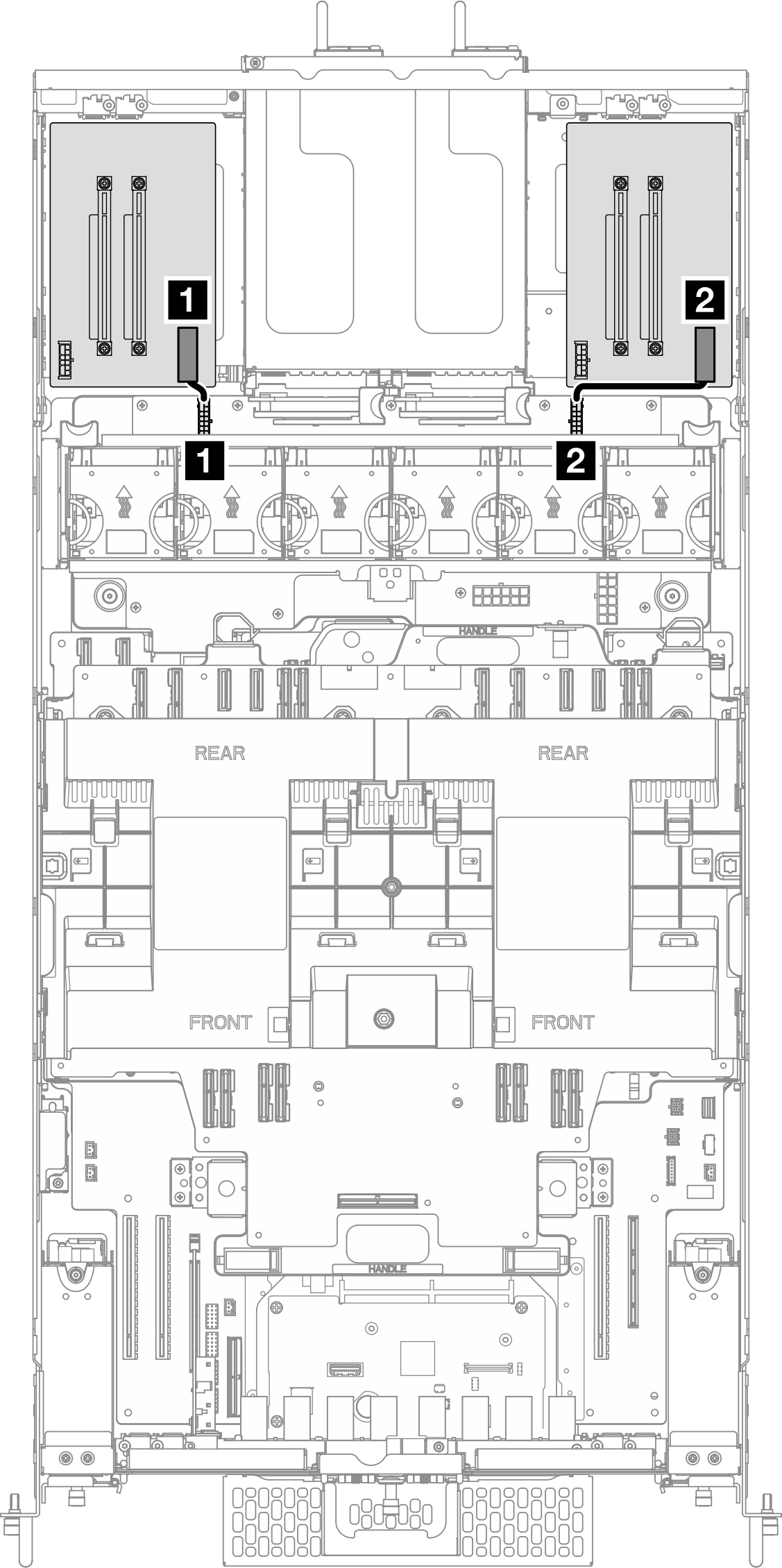 Gen 5 riser card power cable routing