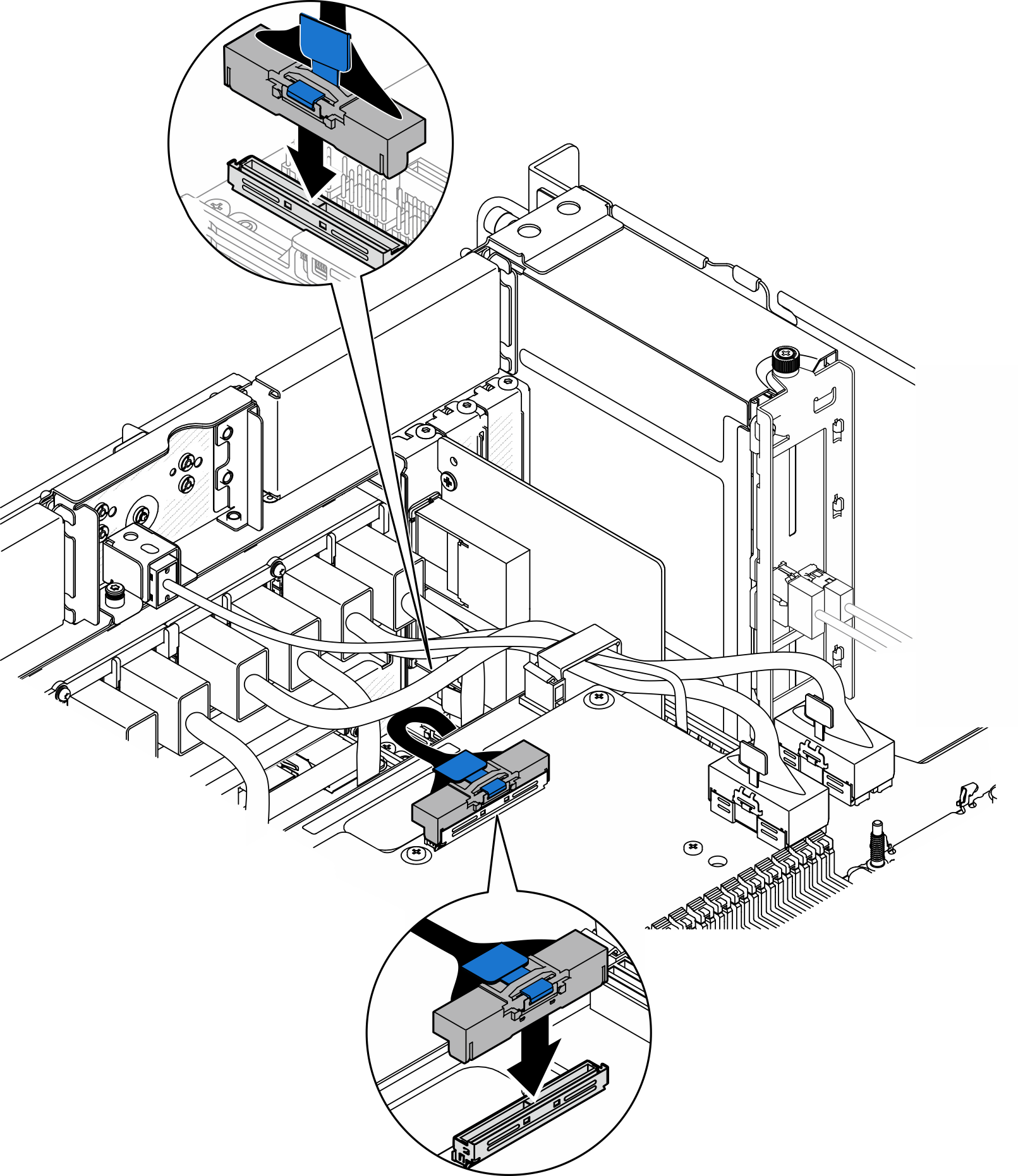 Connecting internal sideband cable