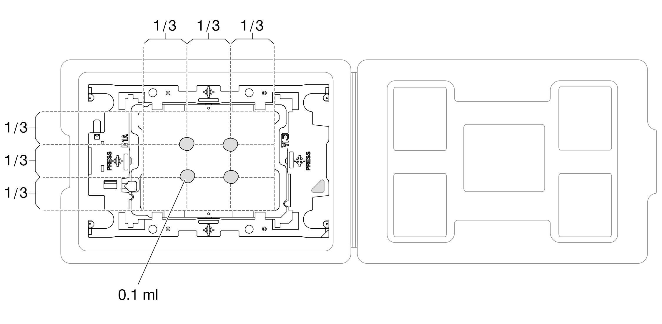 Thermal grease application with processor in shipping tray