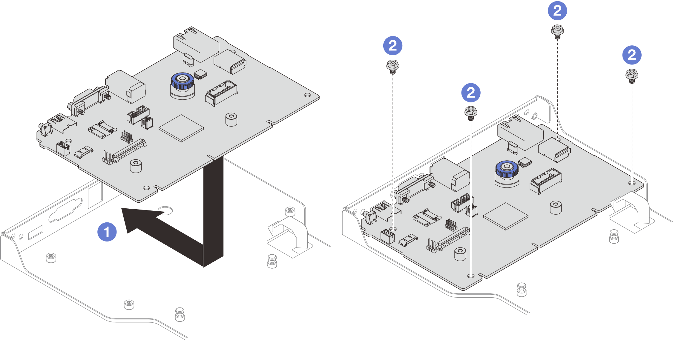 Installing system I/O board to bracket