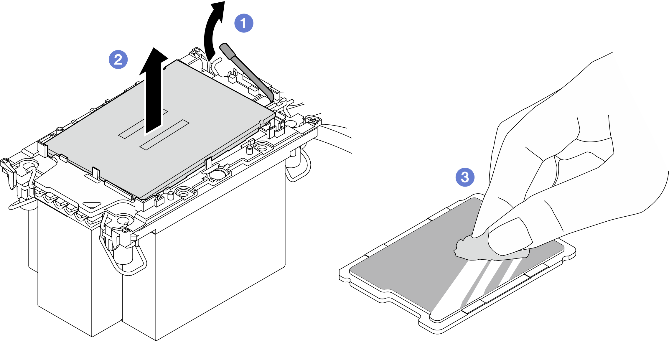 Separating a processor from the heat sink and carrier