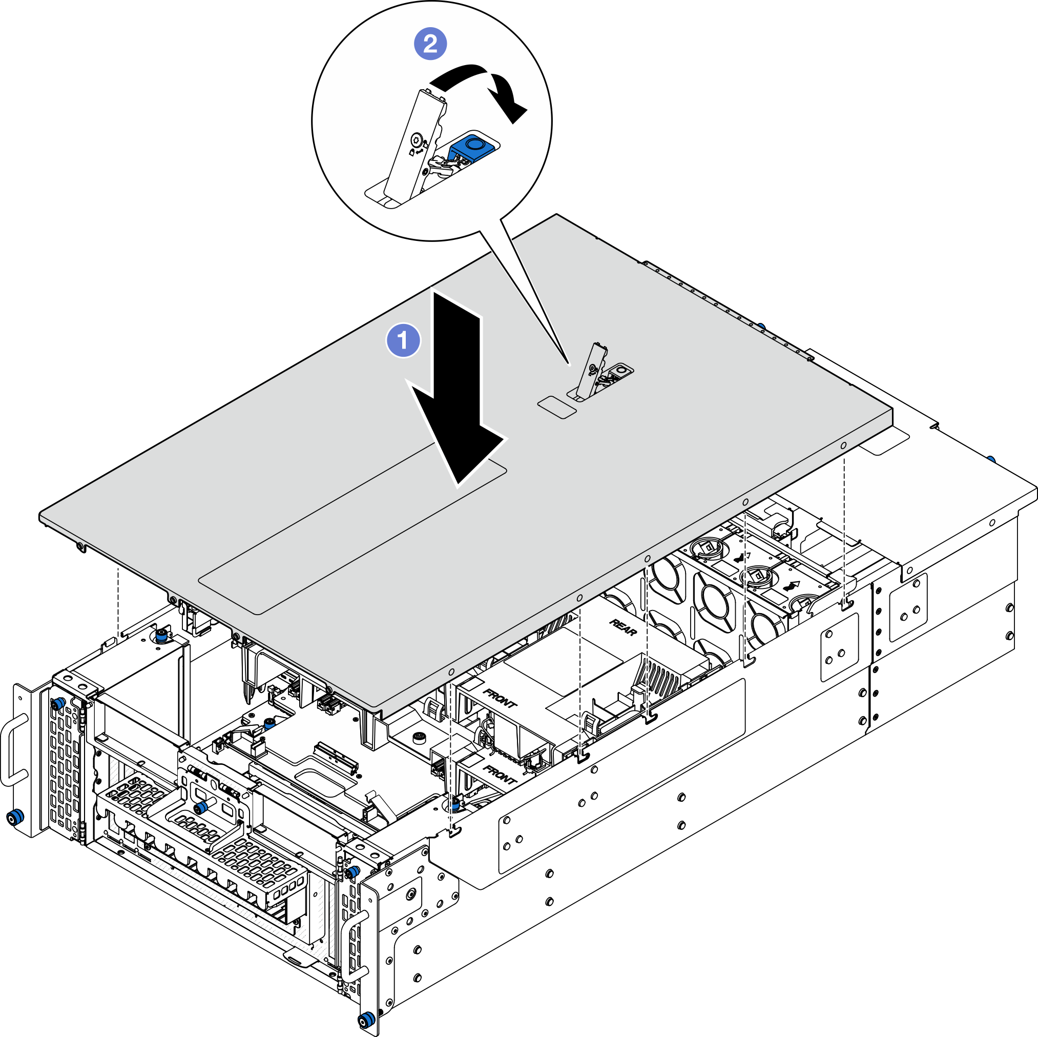 Installing front top cover