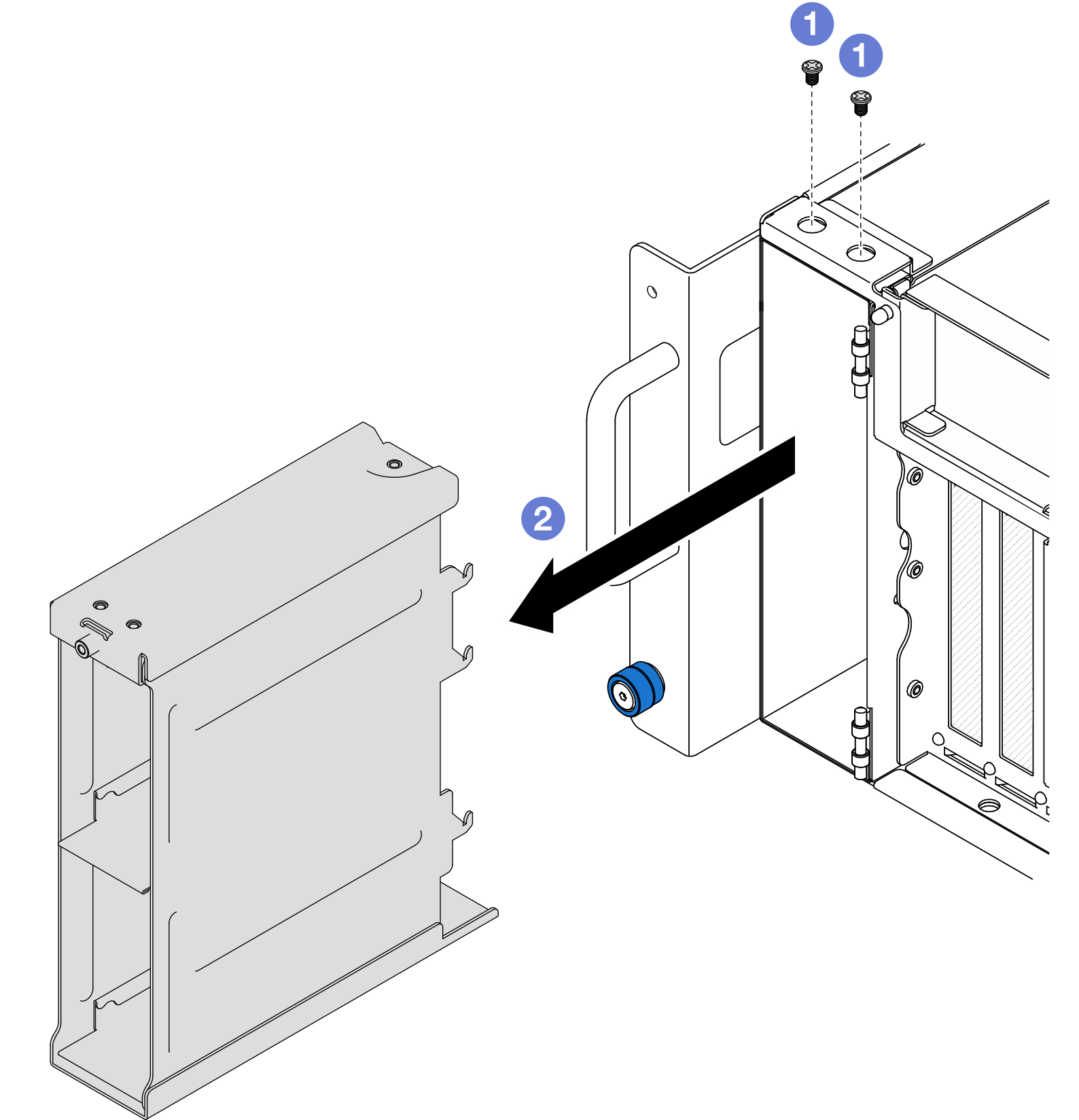 Removing 2.5-inch drive cage