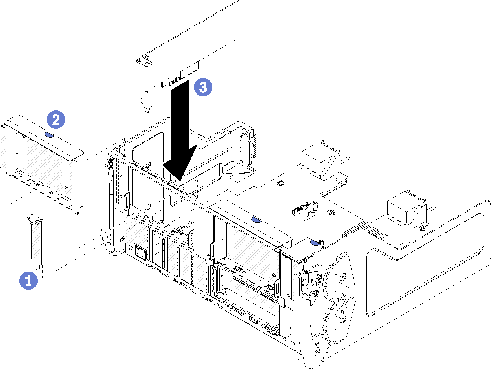 Adapter slot 5 to 8 installation