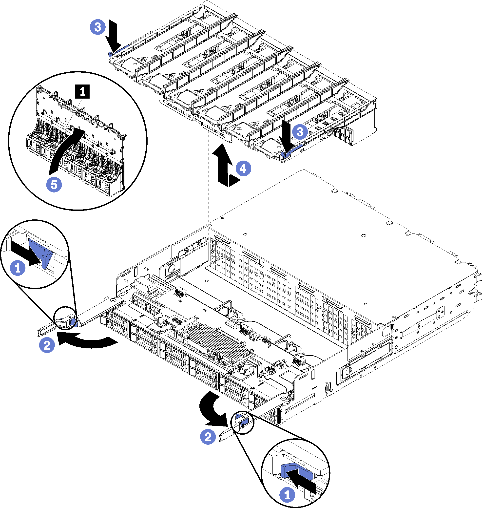 Upper fan cage removal