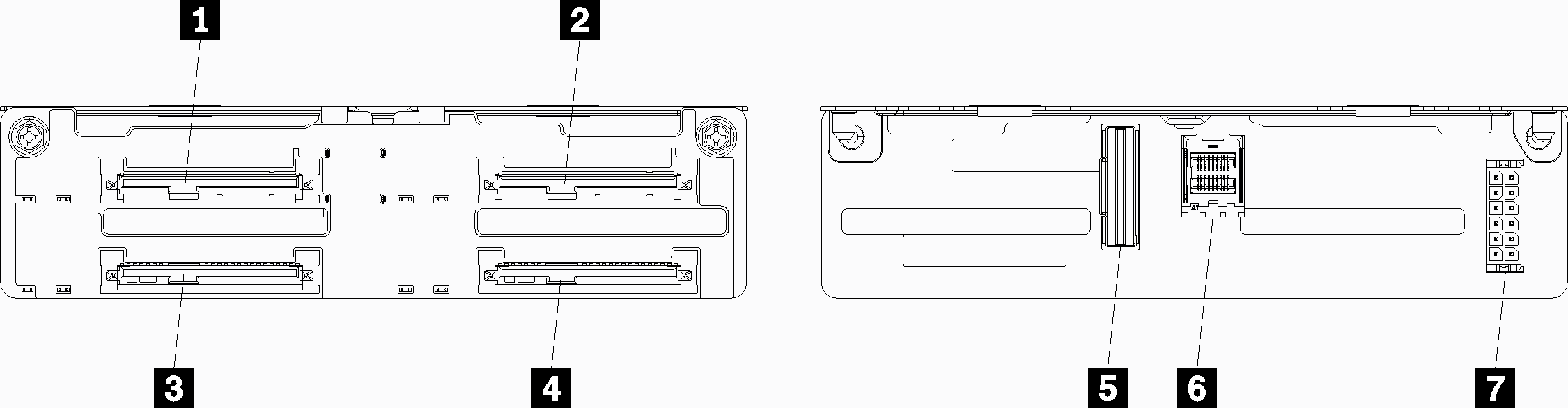 SAS/NVMe drive backplane connectors