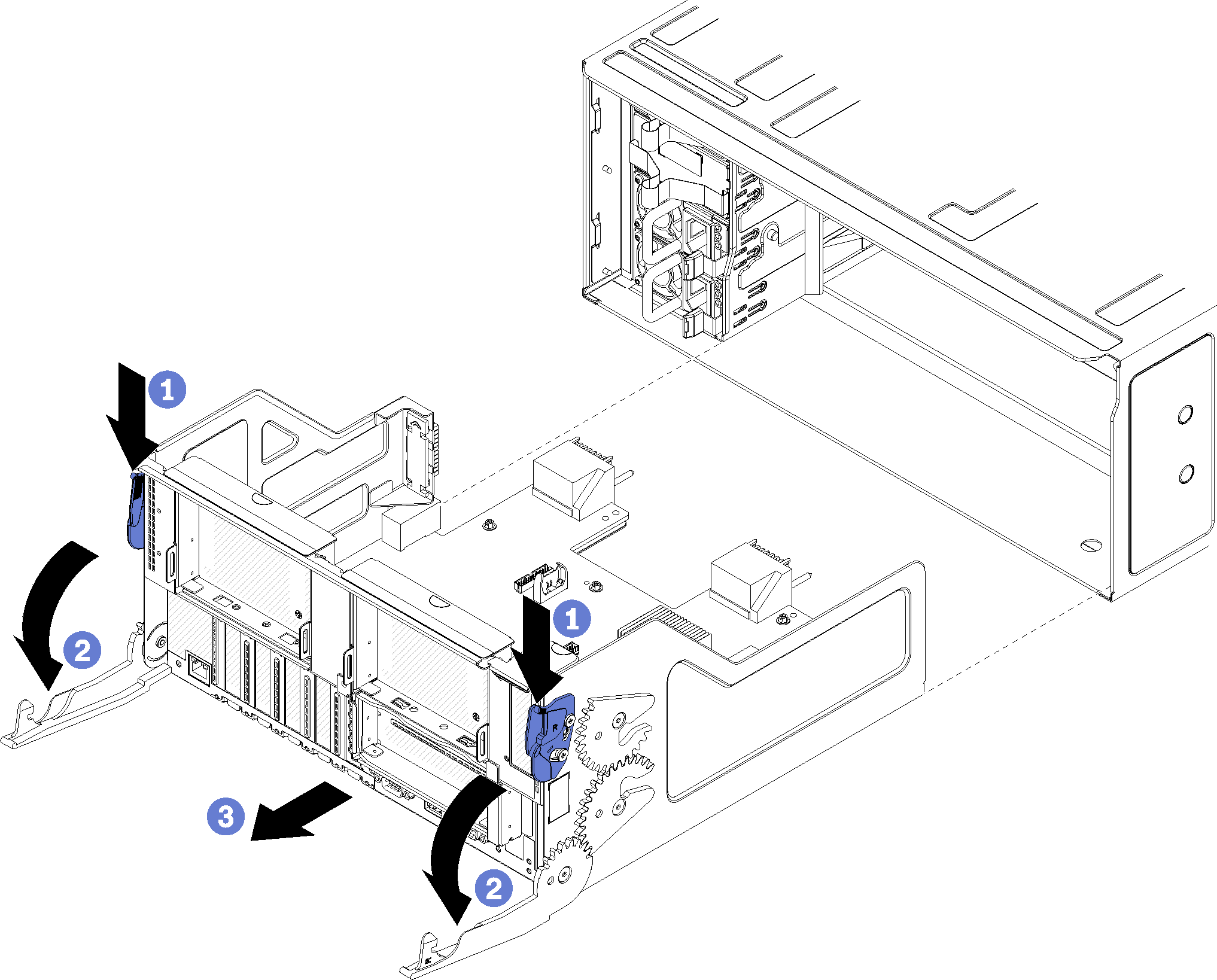 I/O tray removal