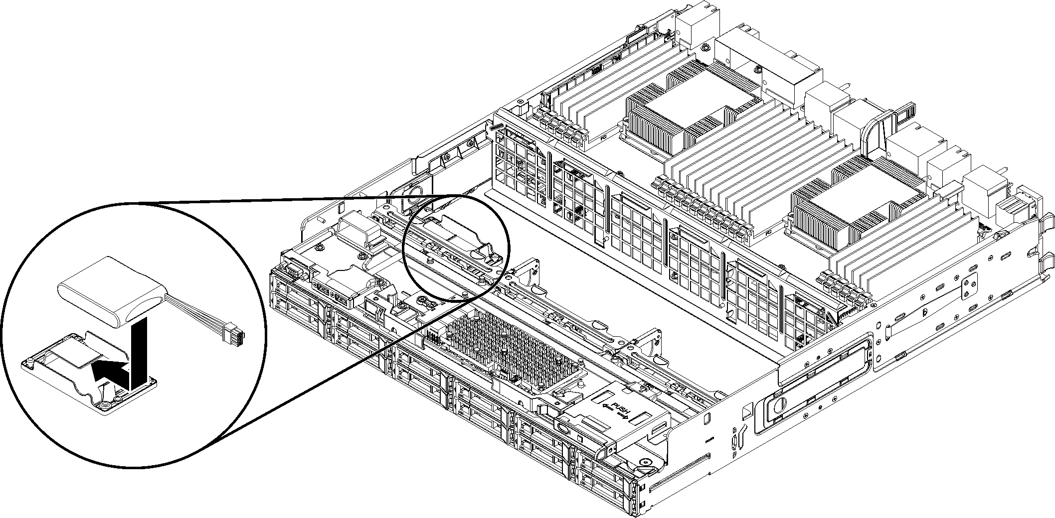 Lower RAID flash power module installation