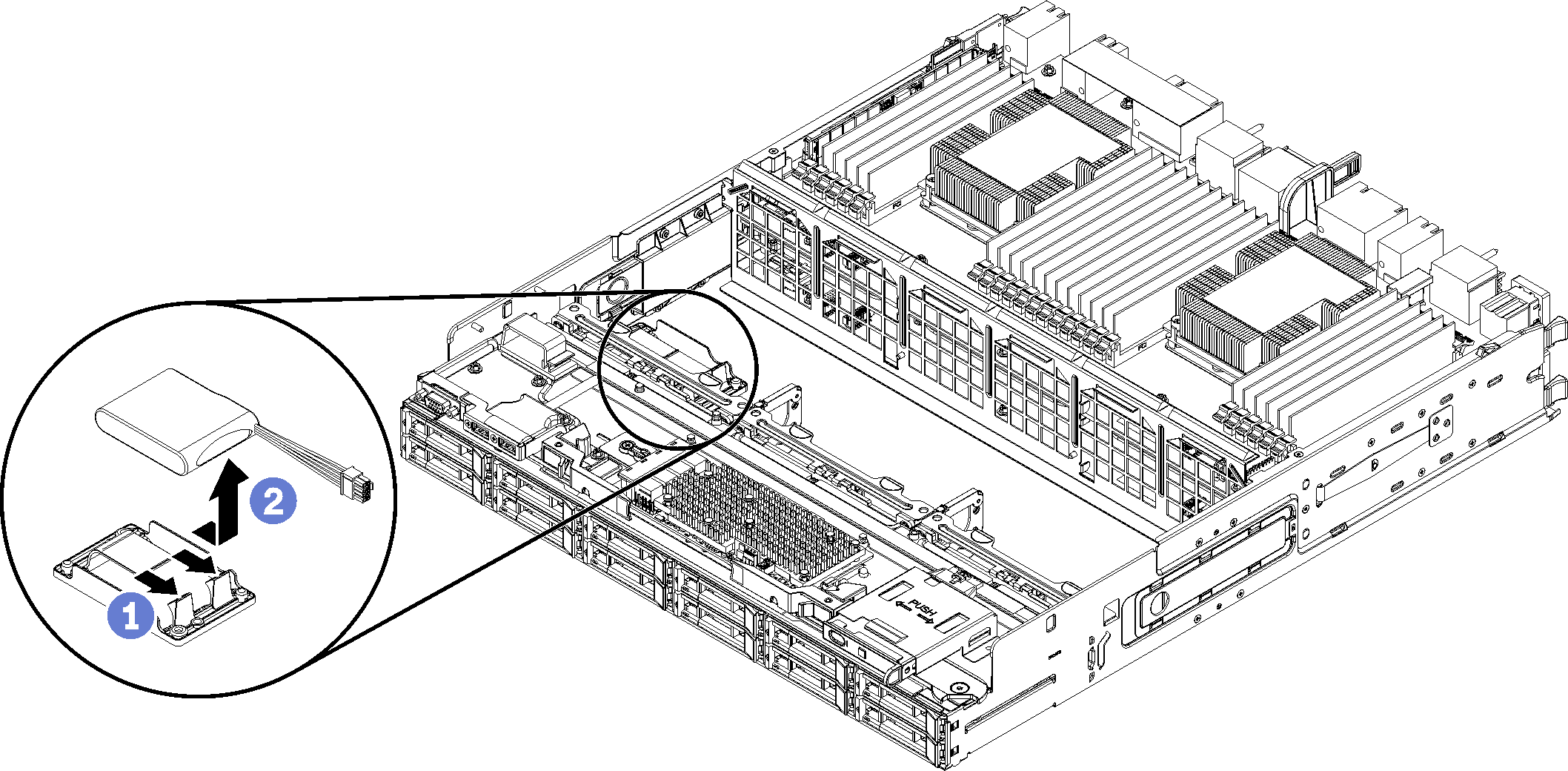 Lower RAID flash power module removal