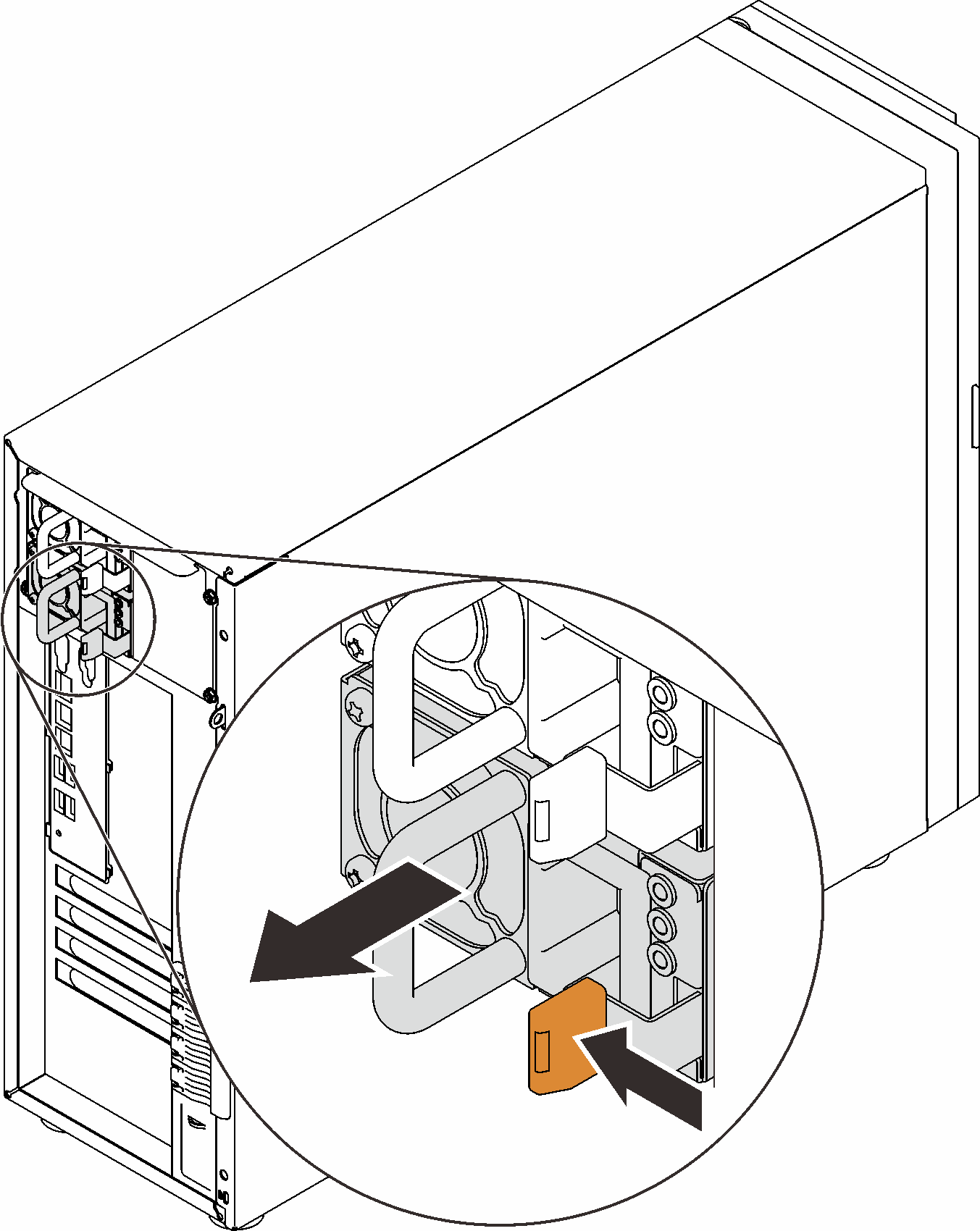 Removing a hot-swap power supply