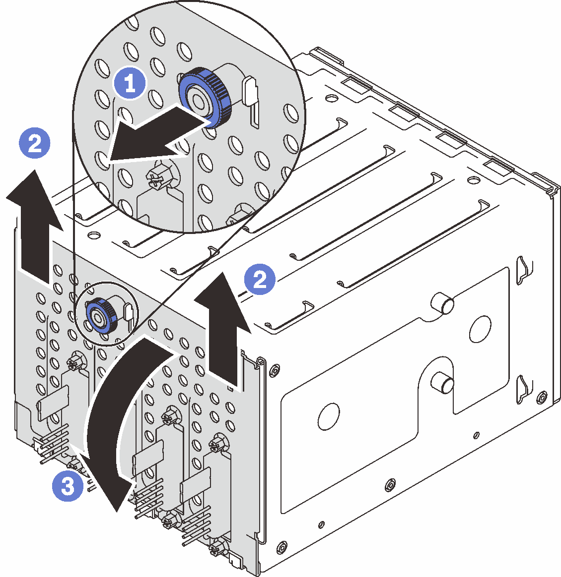 Removing the simple-swap drive backplate