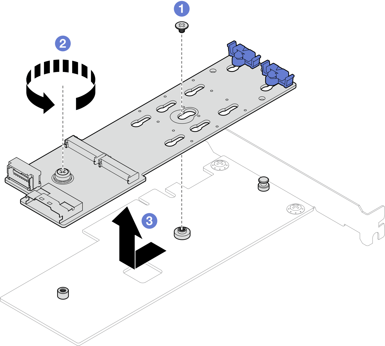 Removing the M.2 boot adapter