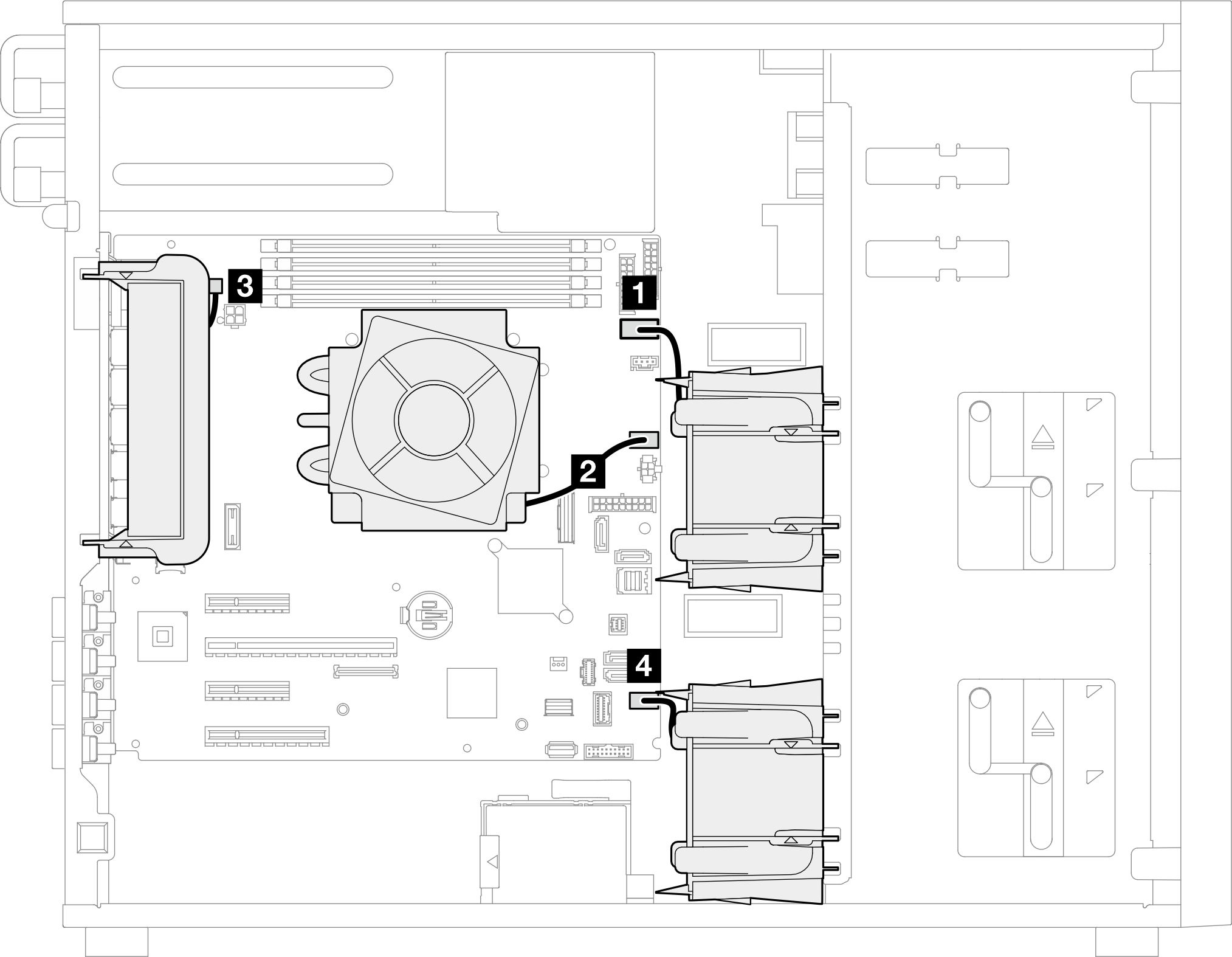 fan power cable routing