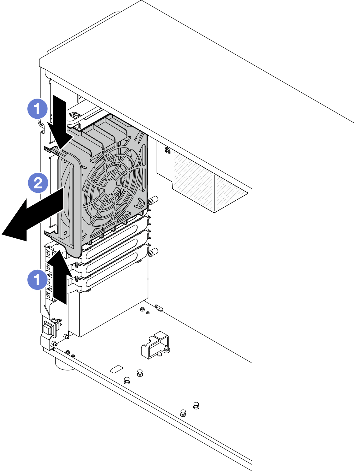 Removing the rear system fan