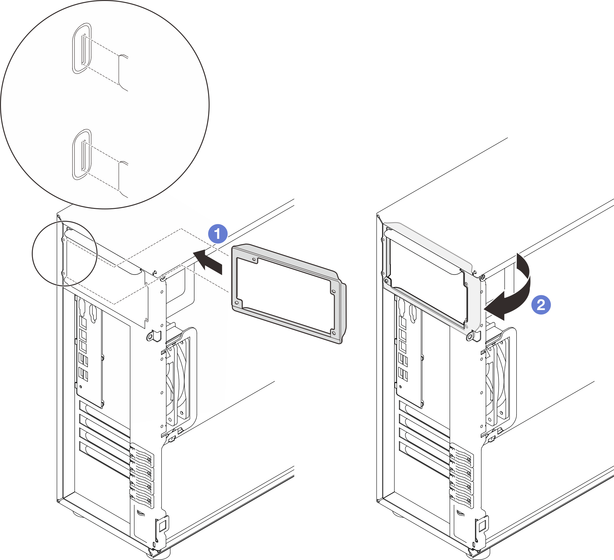 Installing a fixed power supply bracket