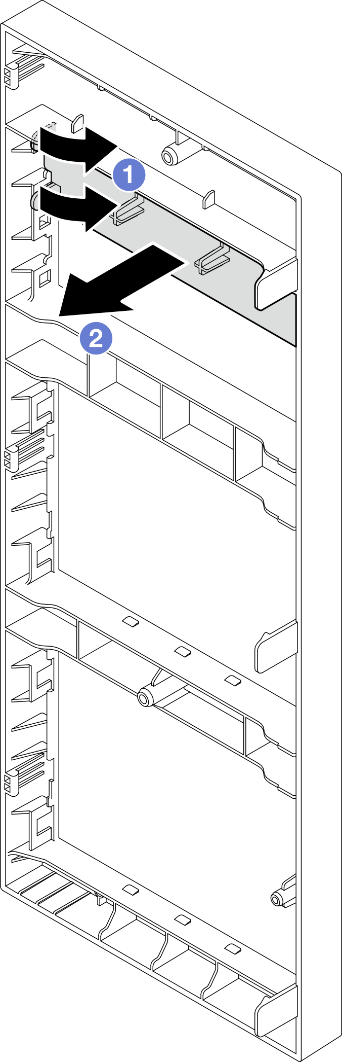 Removing the plastic bay filler from the optical drive bay