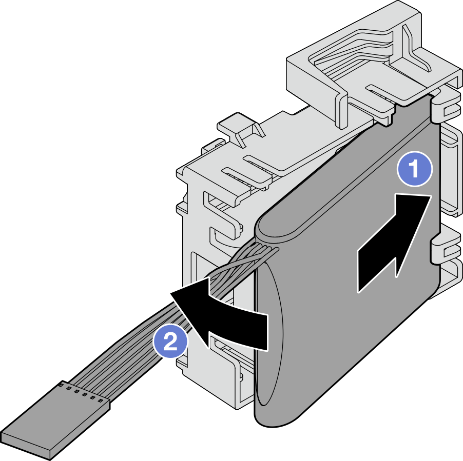 Installing the RAID flash power module into the bracket