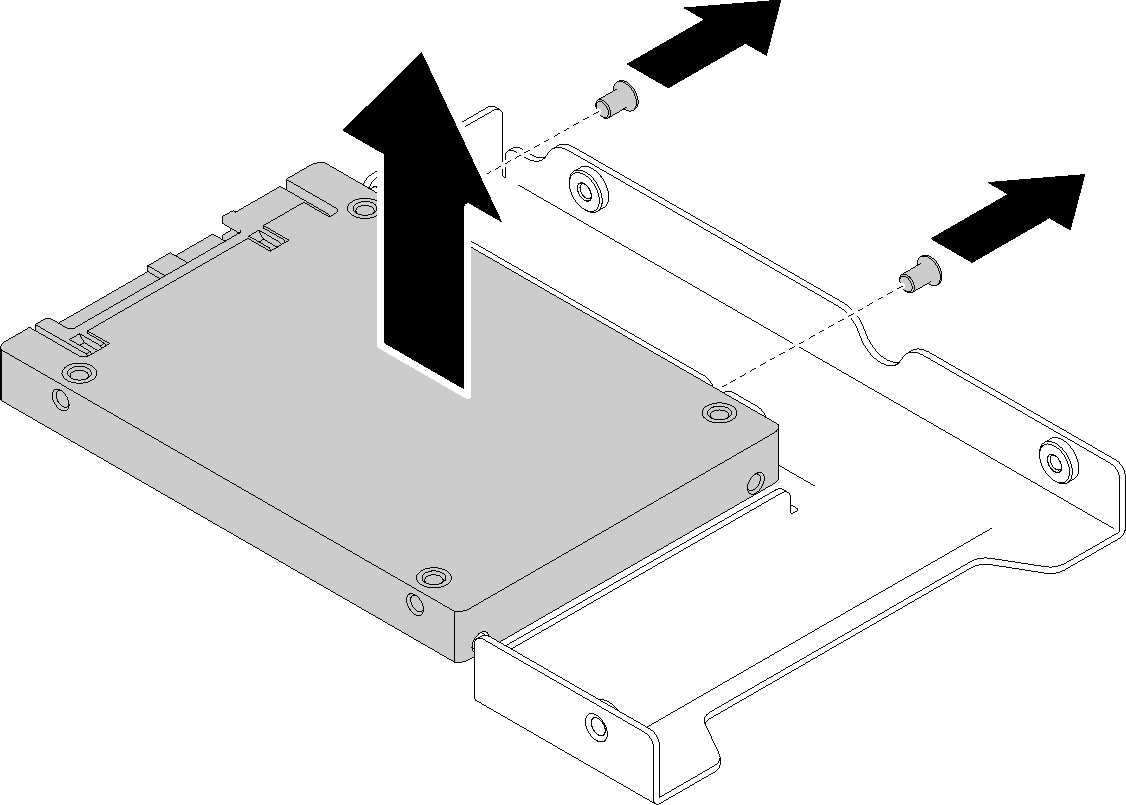 2.5-inch SSD removal from the drive adapter
