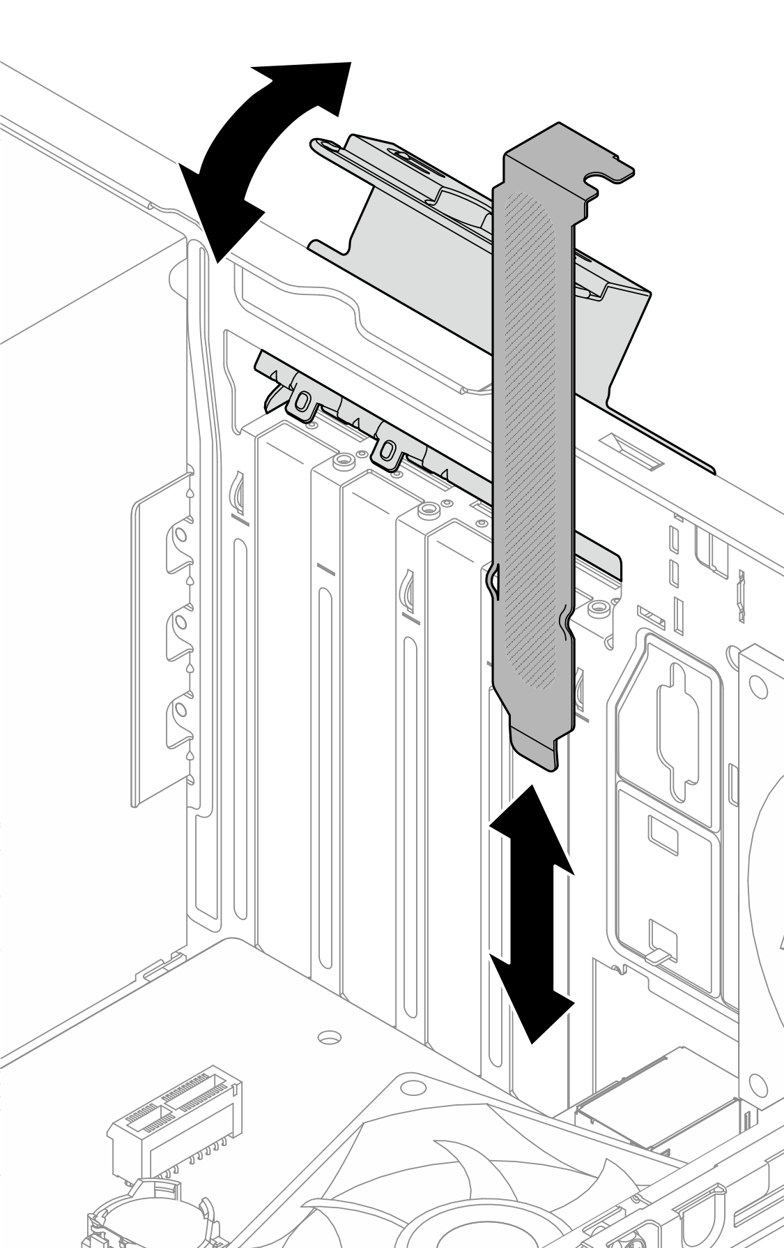 Removing a PCIe adapter bracket