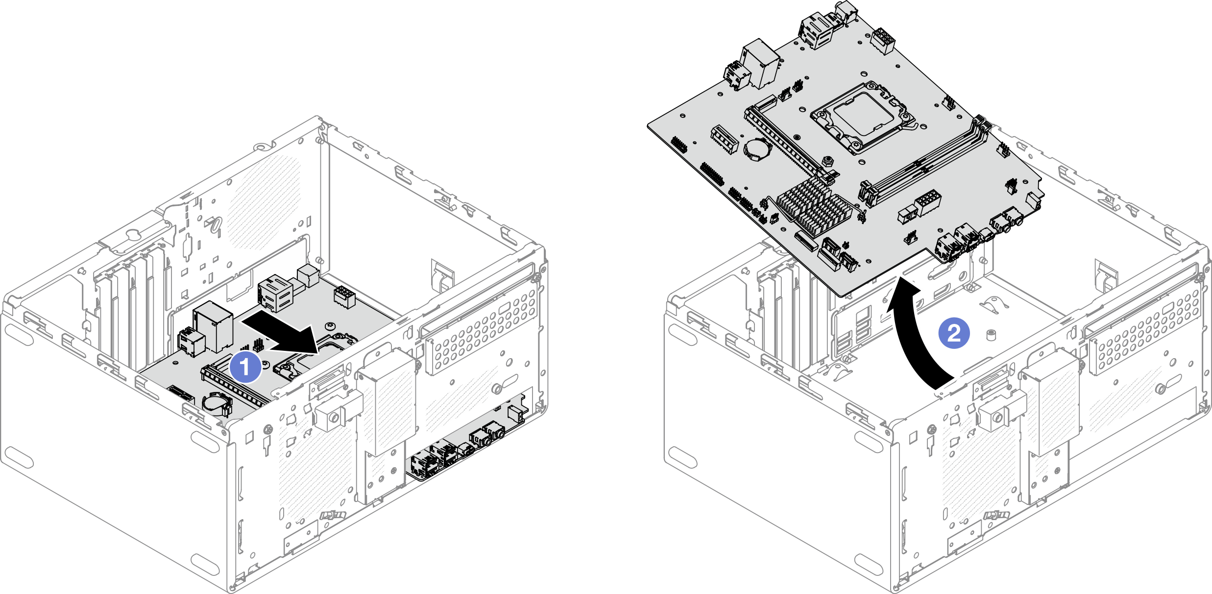 Removing the system board from the chassis