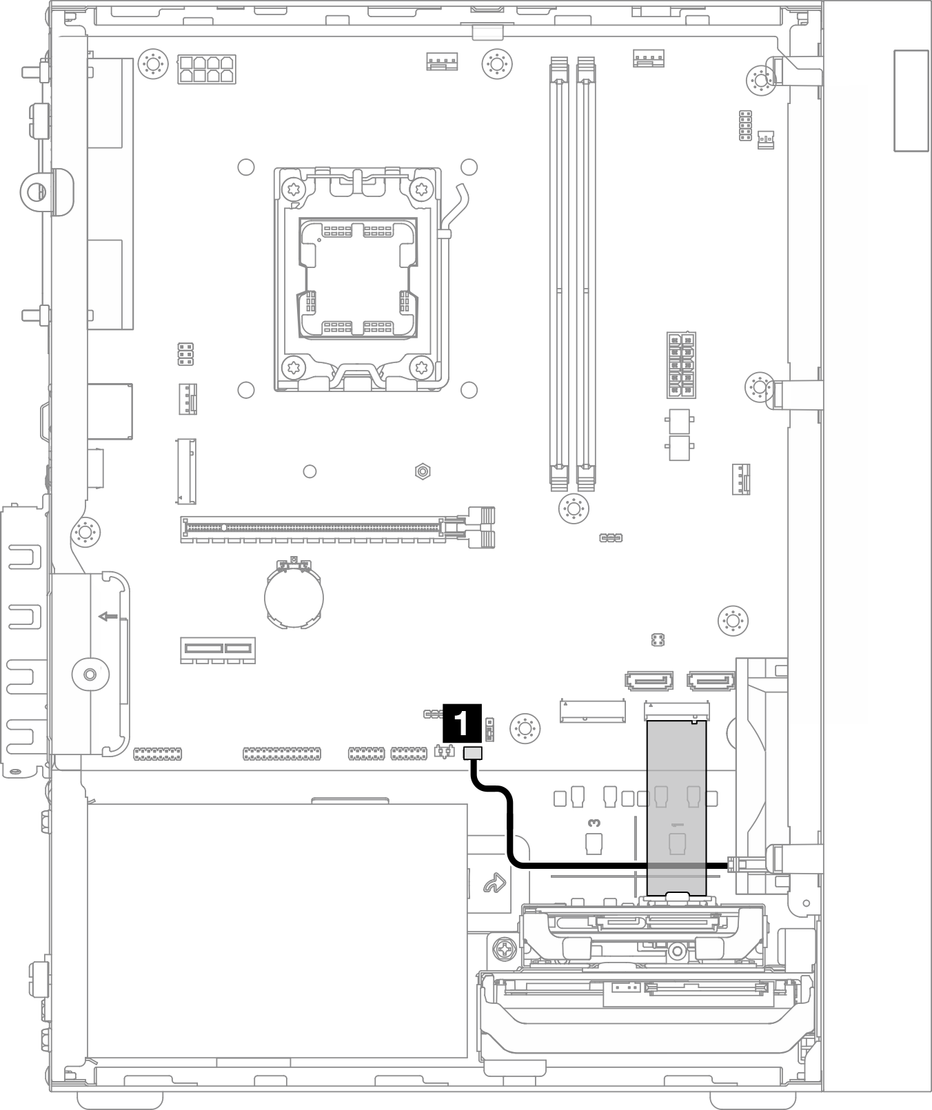 Cable routing for the thermal sensor