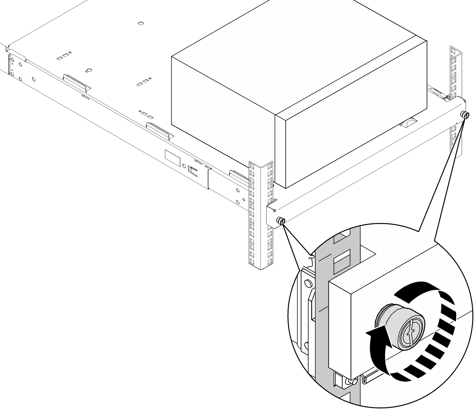 Securing the tray with screws