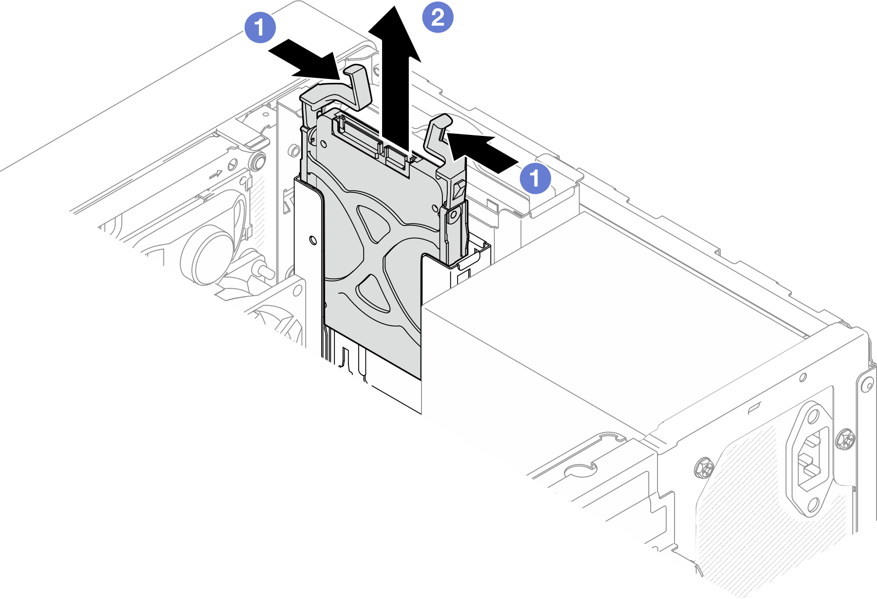 Removing drive assembly from drive bay 1