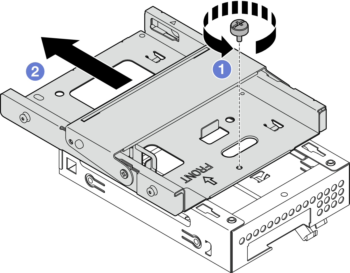 Removing the optical drive cage from the bay 2 drive cage