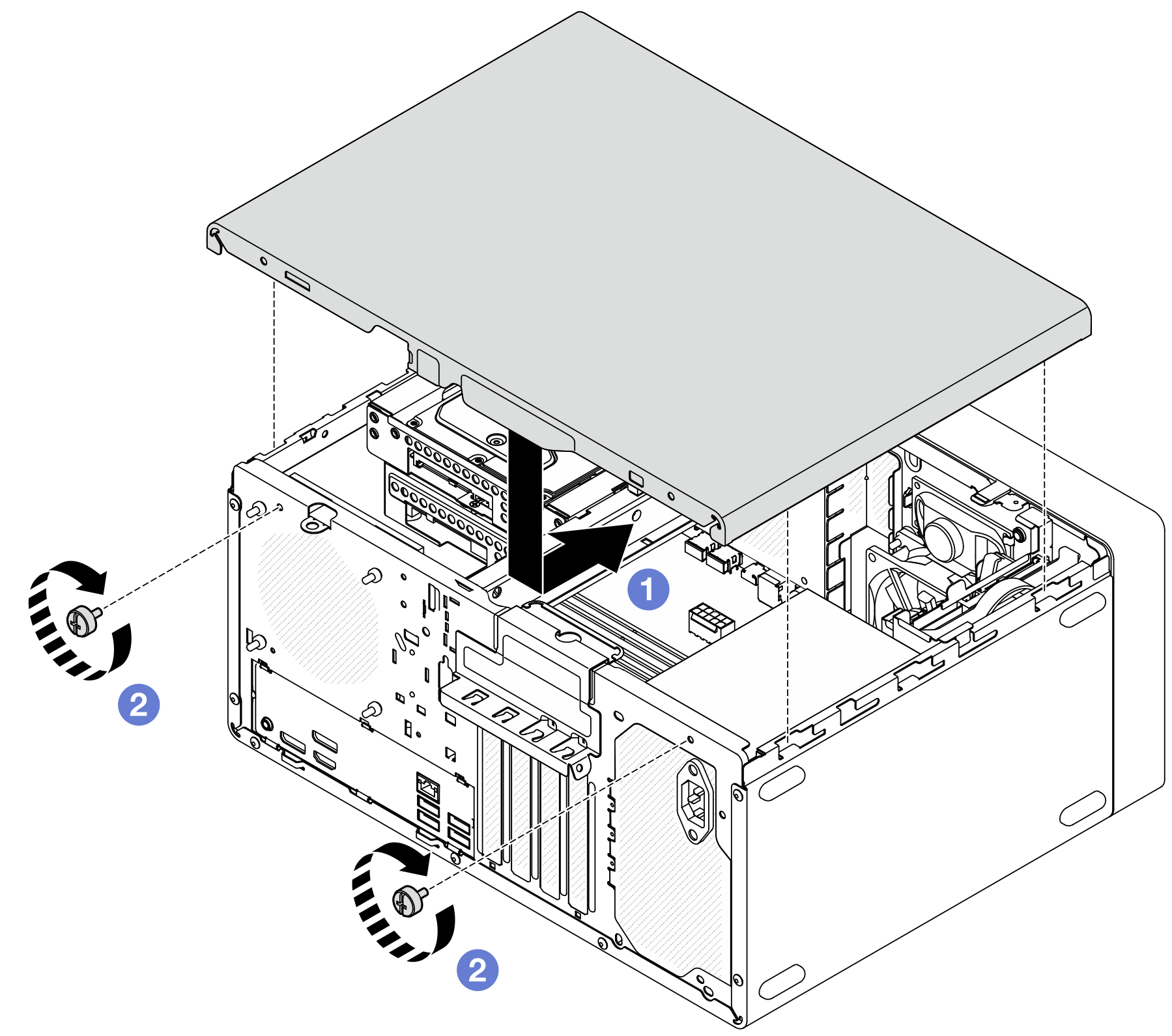 Installing the server cover