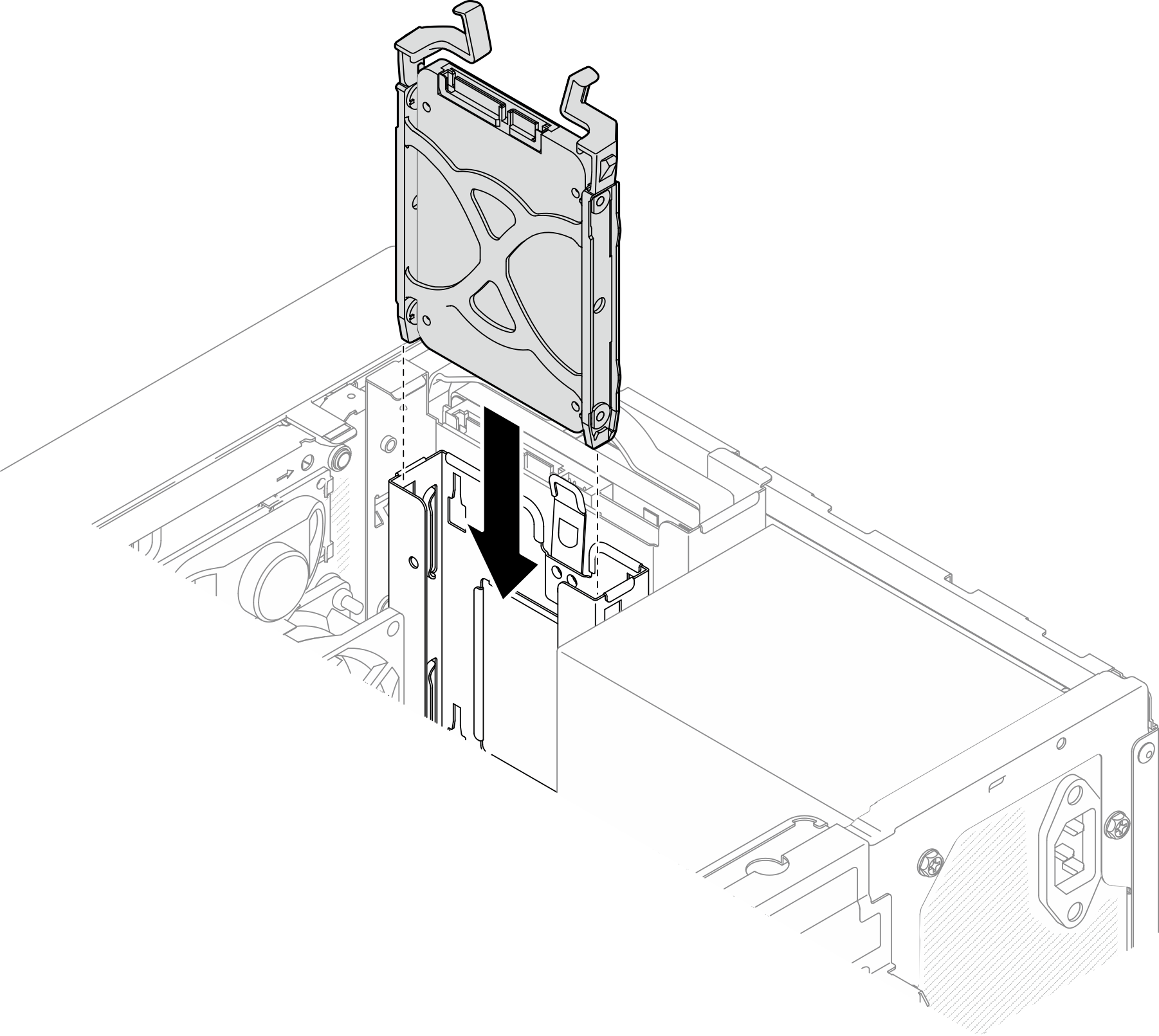 Install 2.5-inch drive assembly into drive bay 1