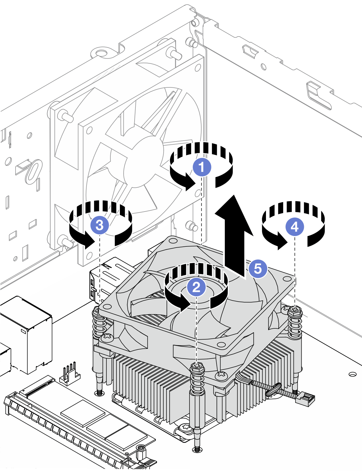 Removing the heat sink and fan module