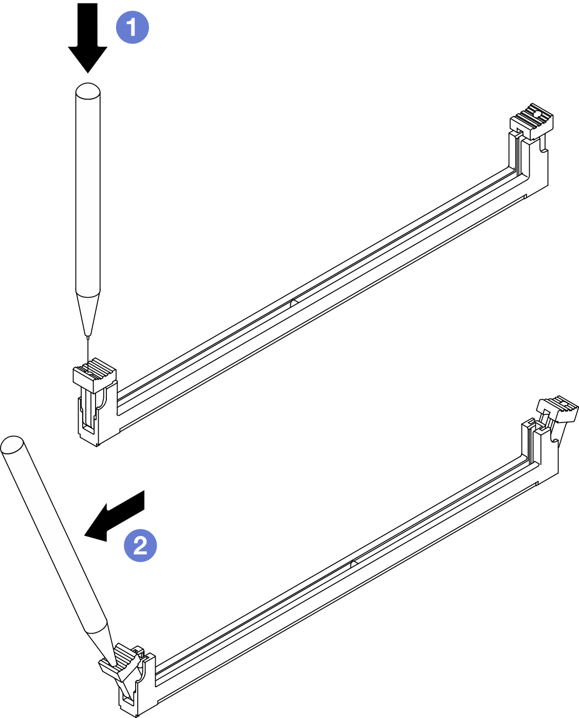 Opening retaining clips