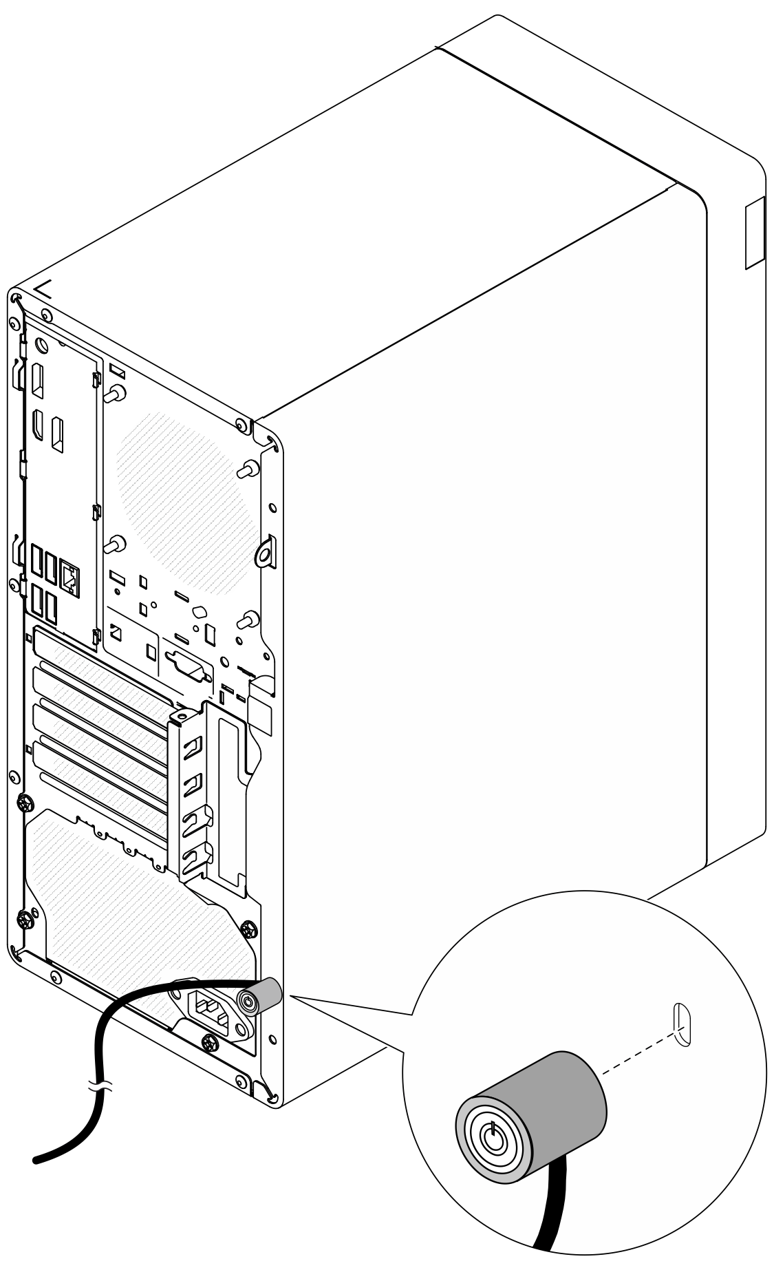 Kensington-style cable lock