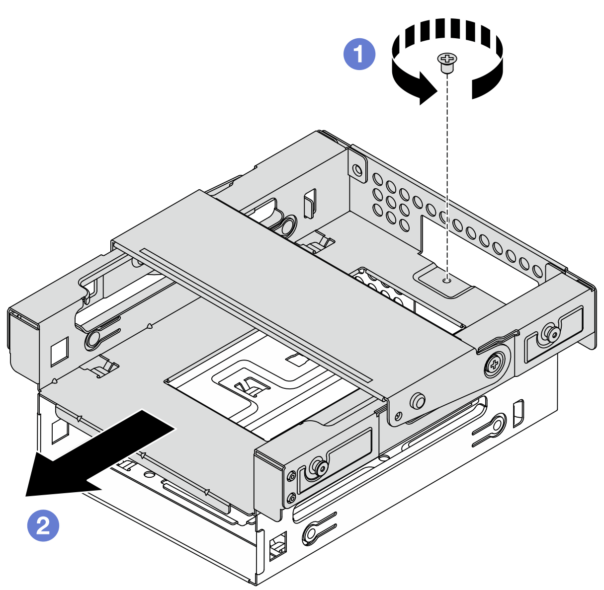 Removing the bay 3 drive cage