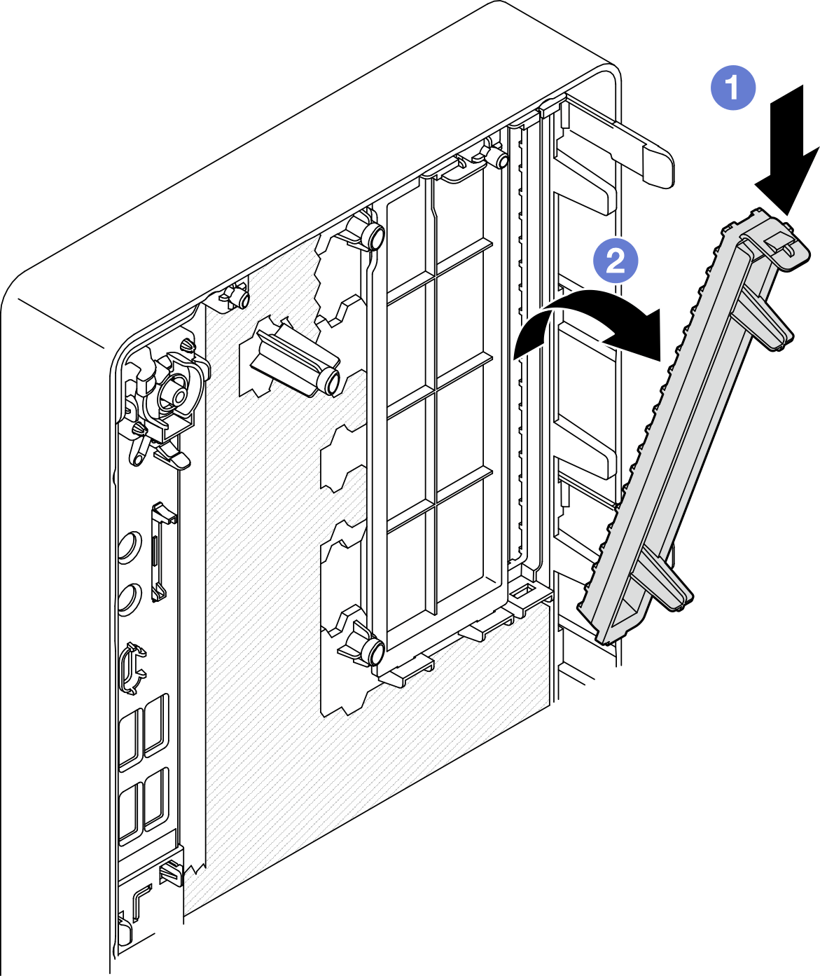 Removing the optical drive bay shield