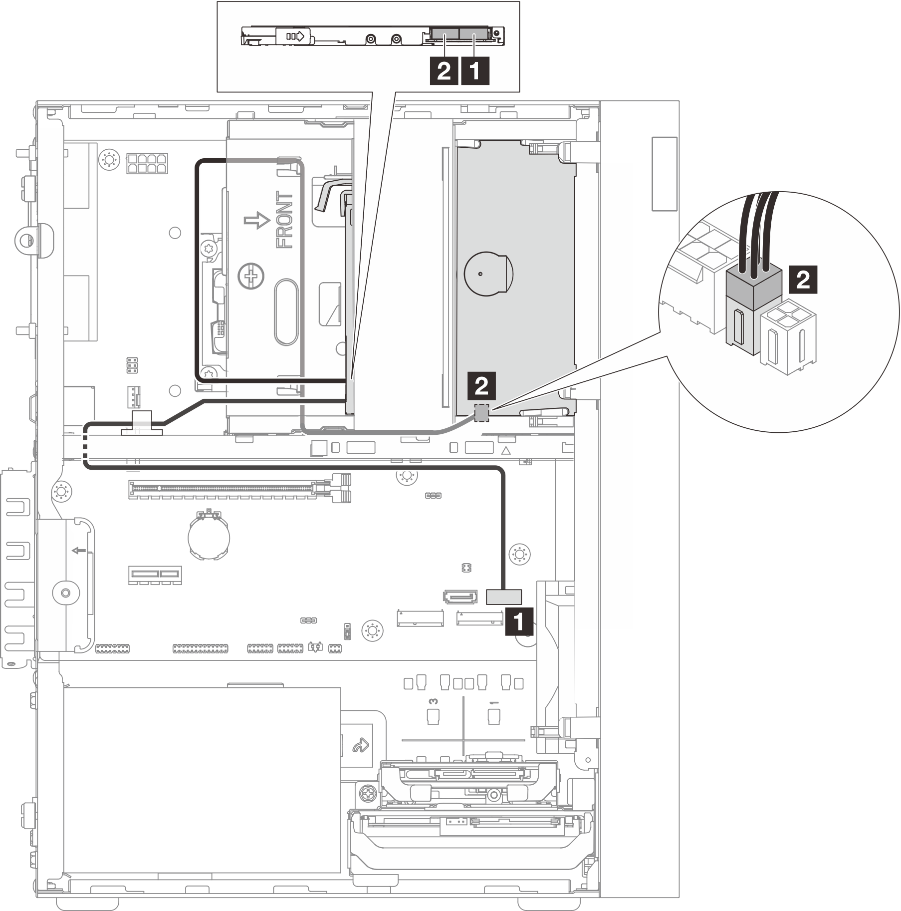 Cable routing for optical disk drive