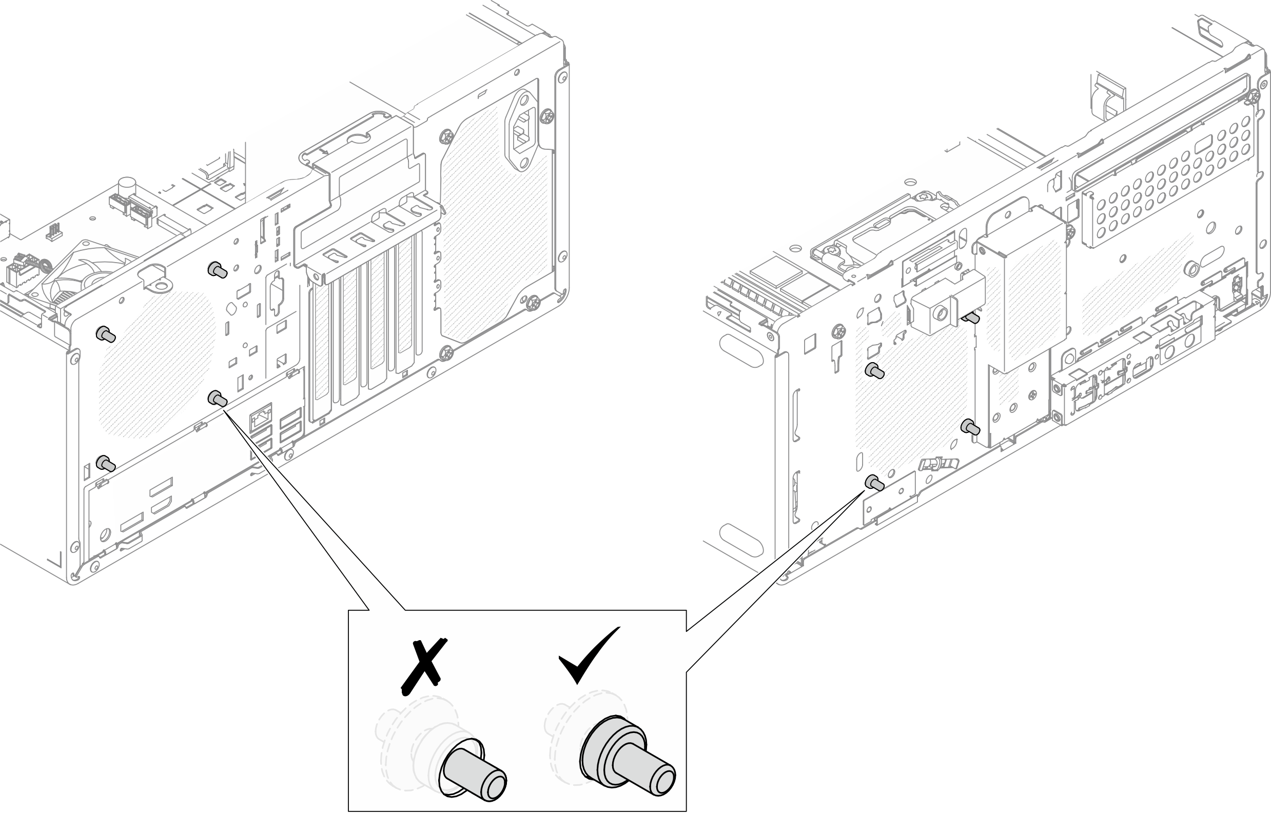 Front fan and rear fan rubber mounts installation