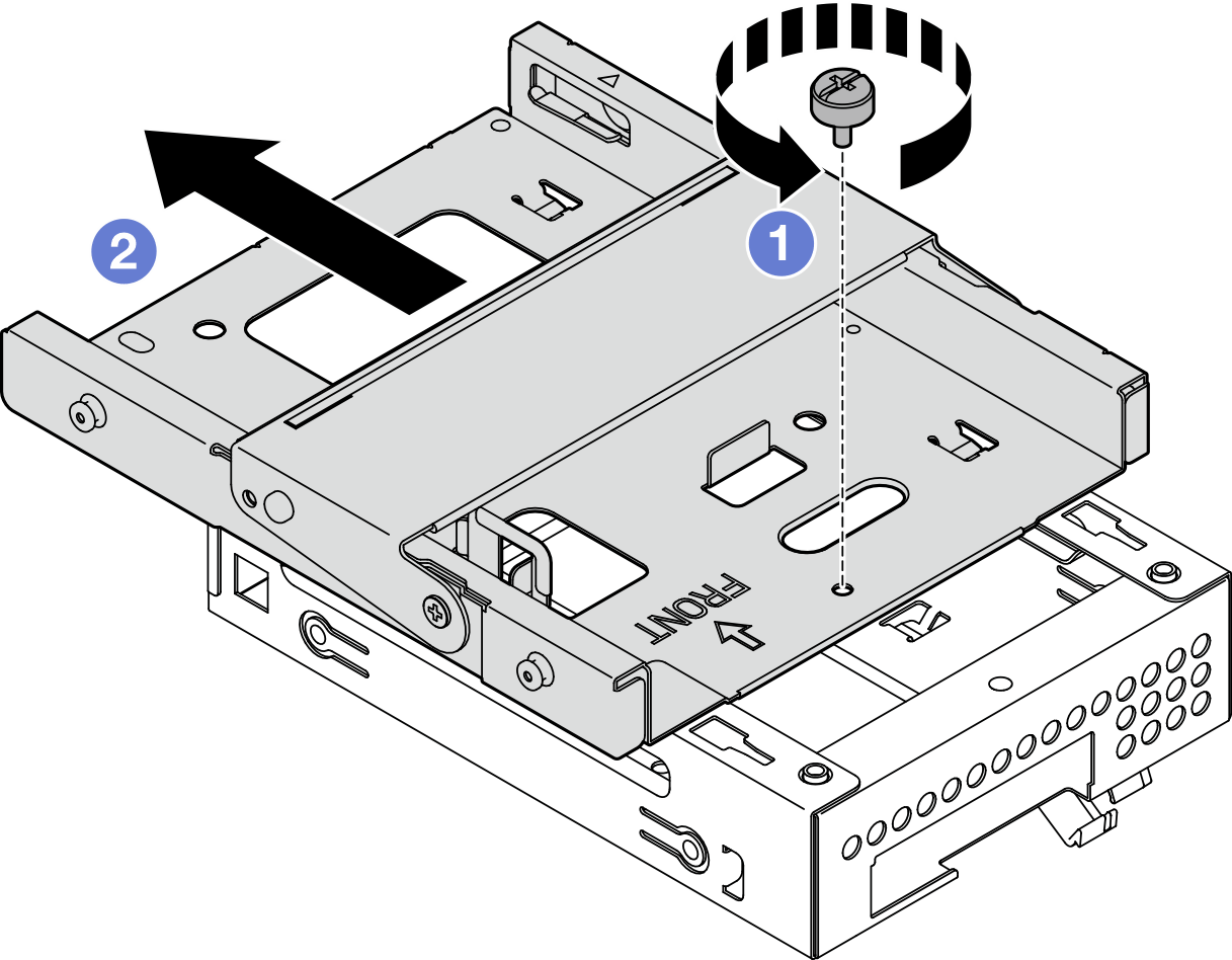 Removing the 3.5-inch drive cage from the optical drive cage