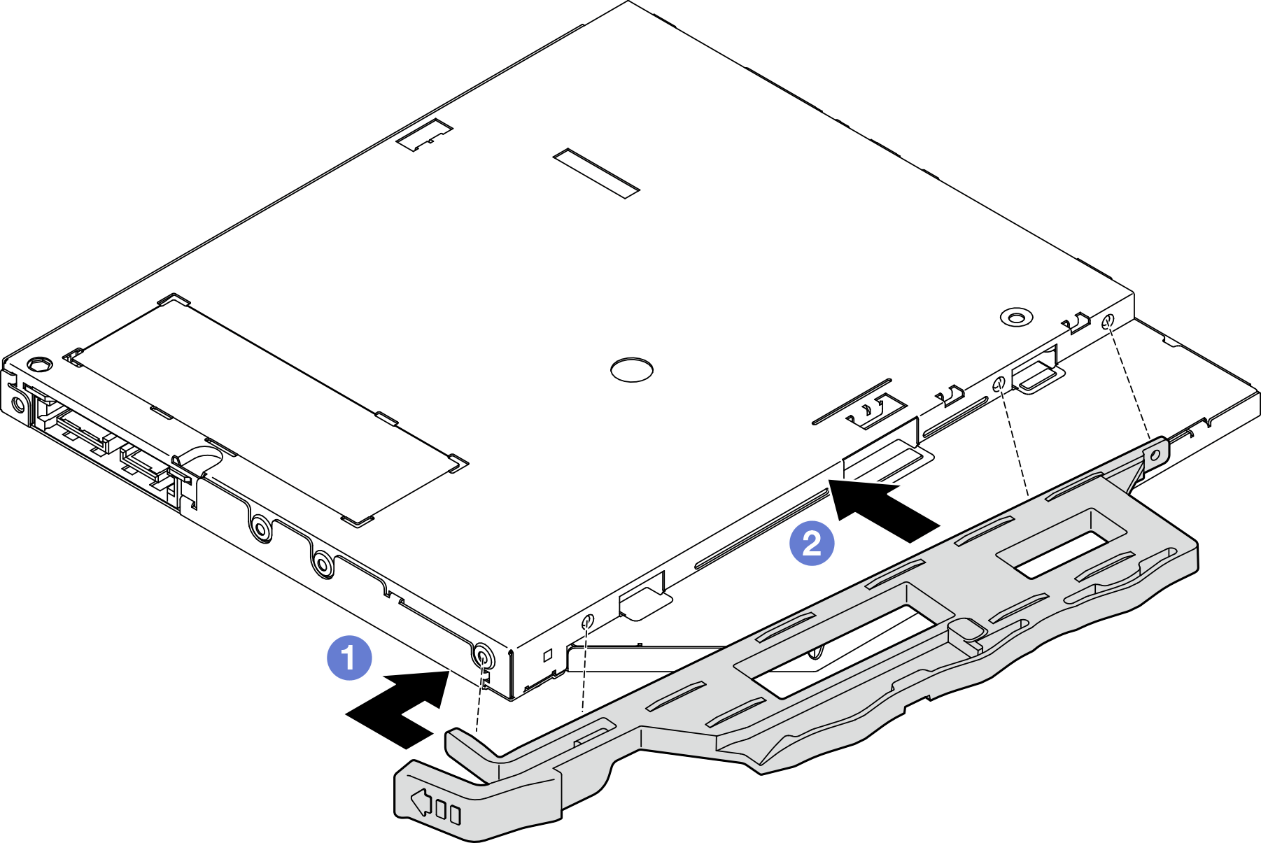 Installing the retainer to the optical drive