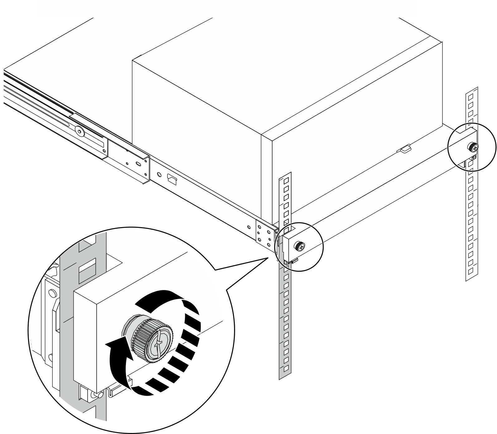 Securing the tray with screws