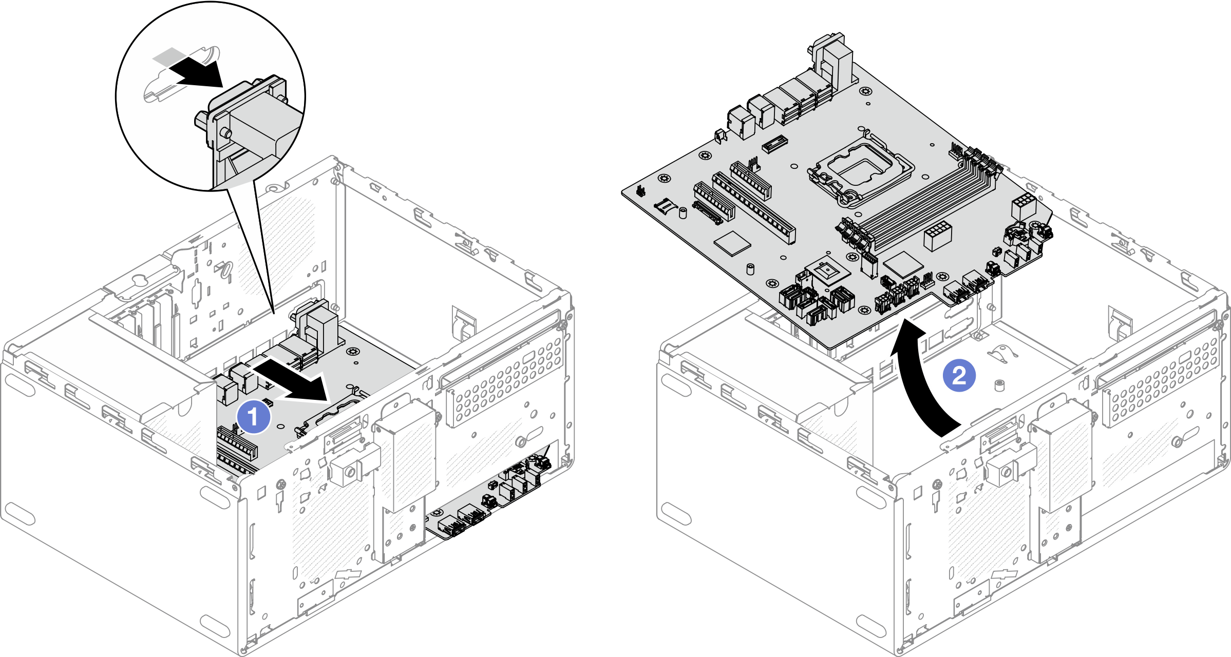 Removing the system board from the chassis
