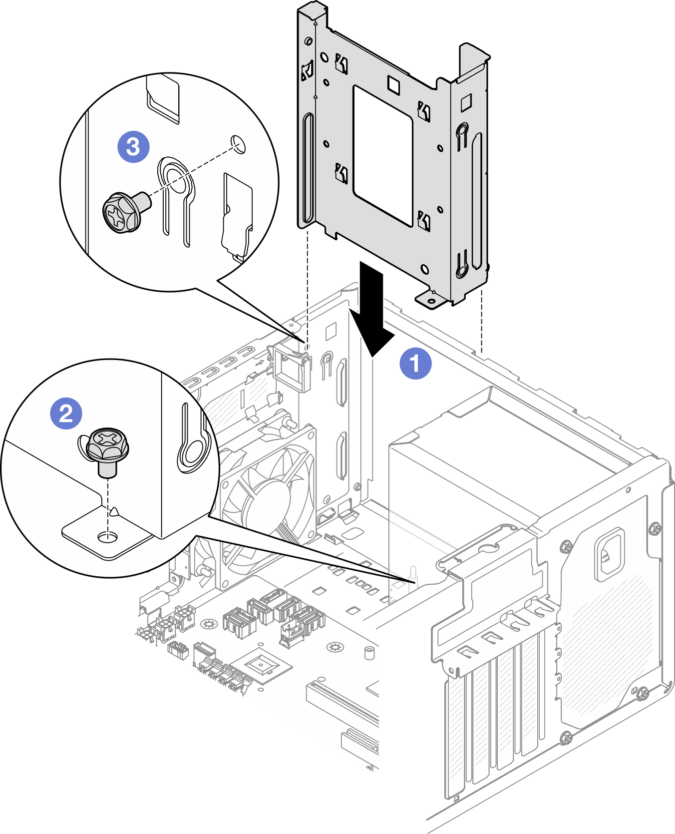 Installing drive cage to bay 0