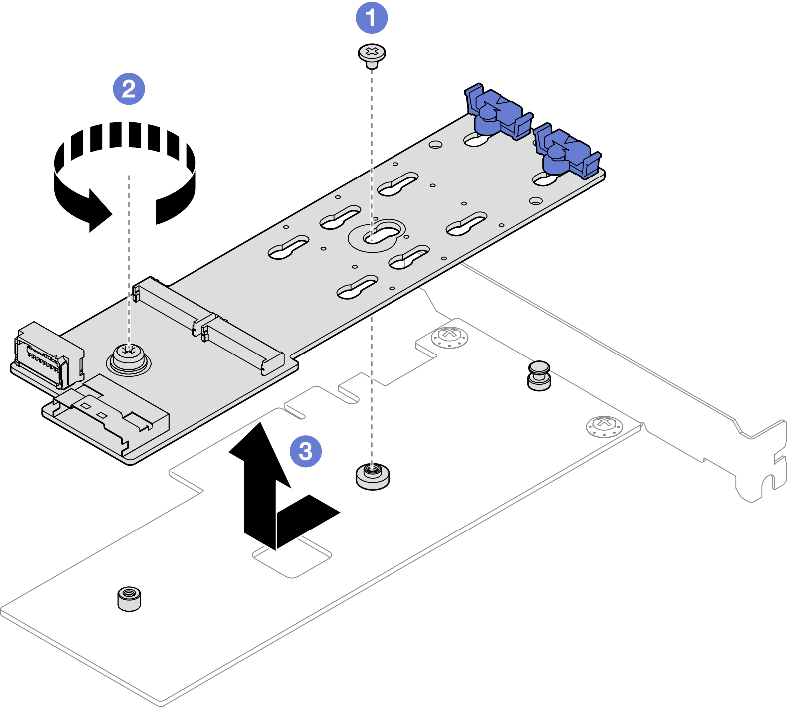 Removing the M.2 boot adapter