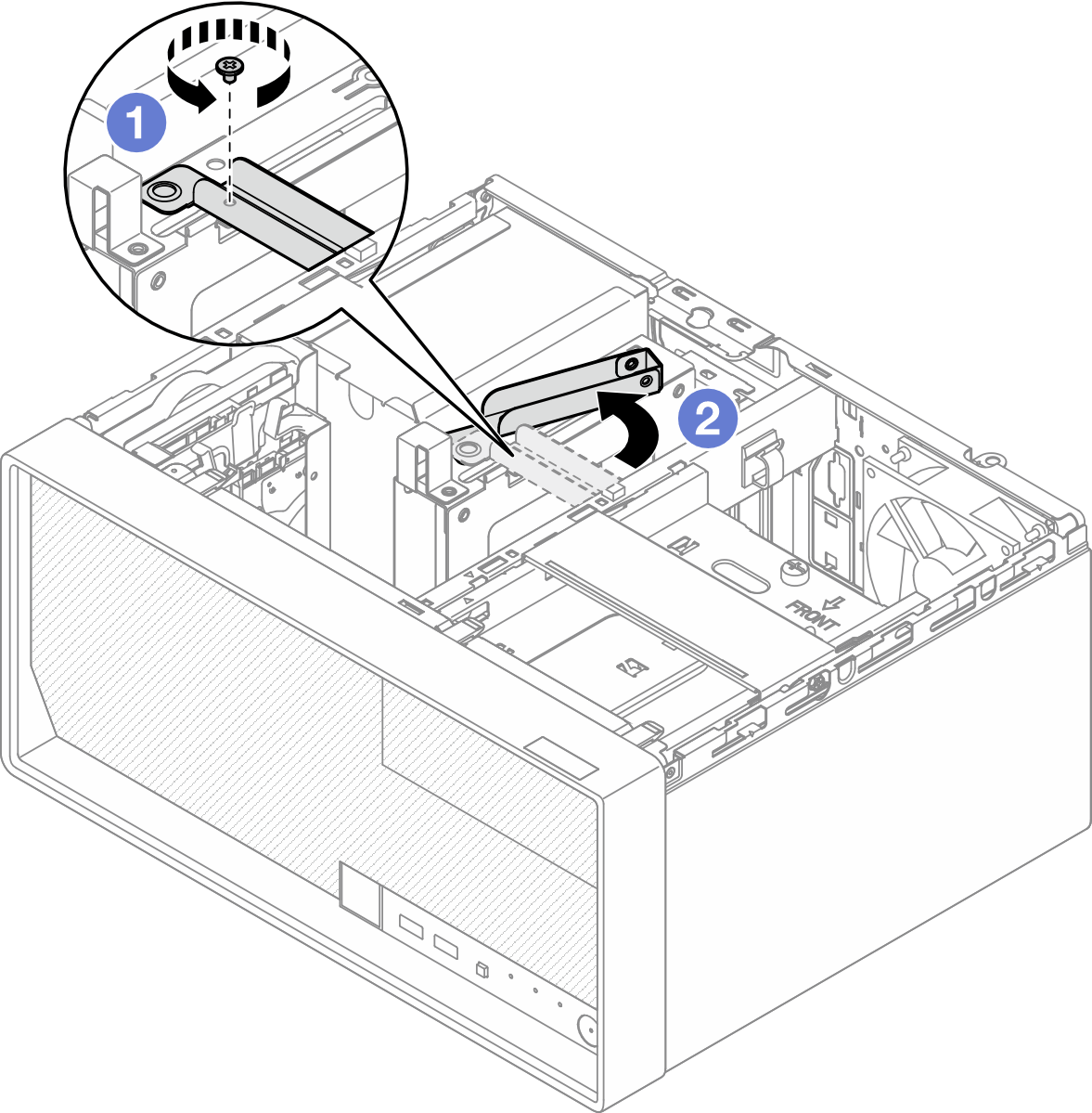 Releasing the latch of drive cage 3