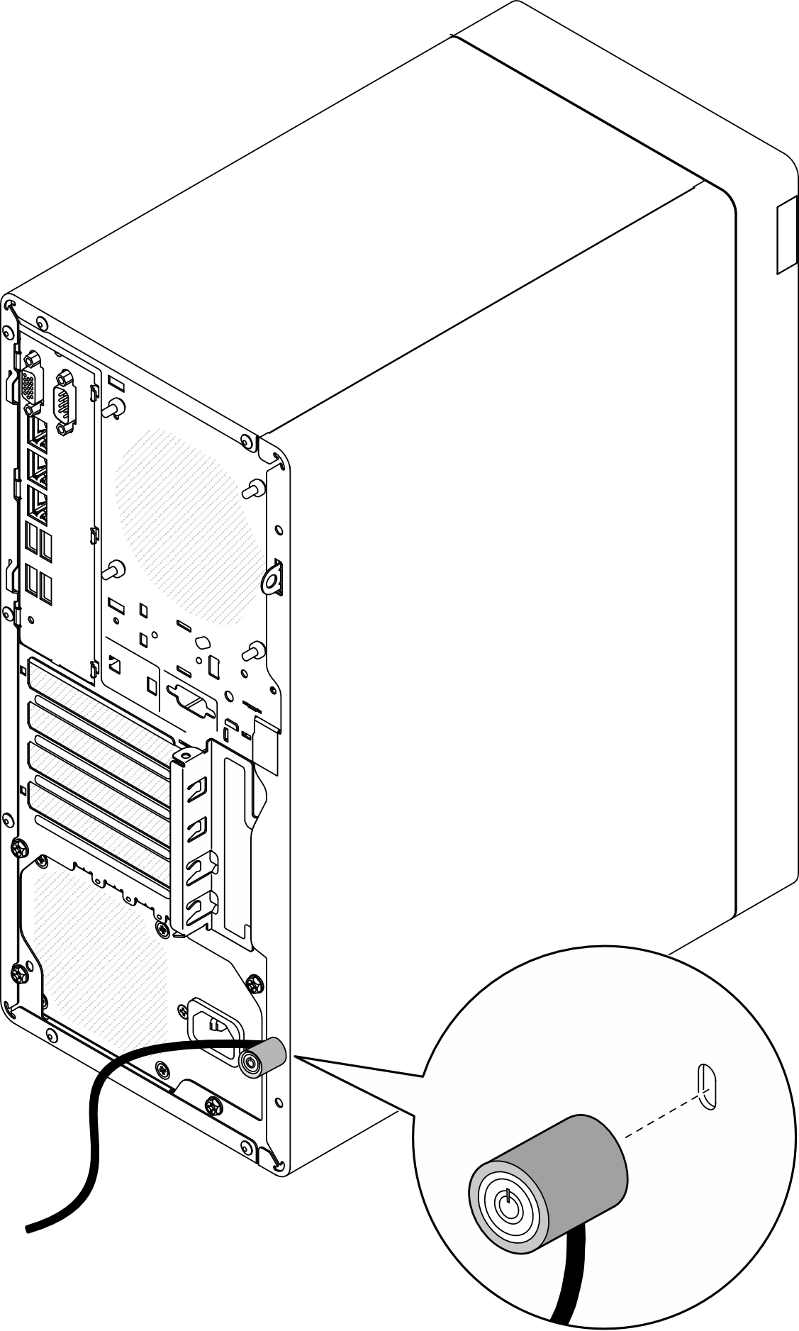 Kensington-style cable lock