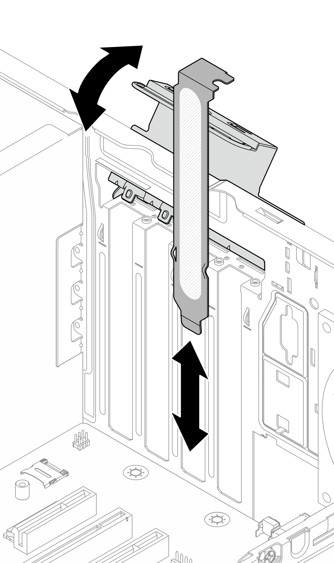 Removing a PCIe adapter bracket