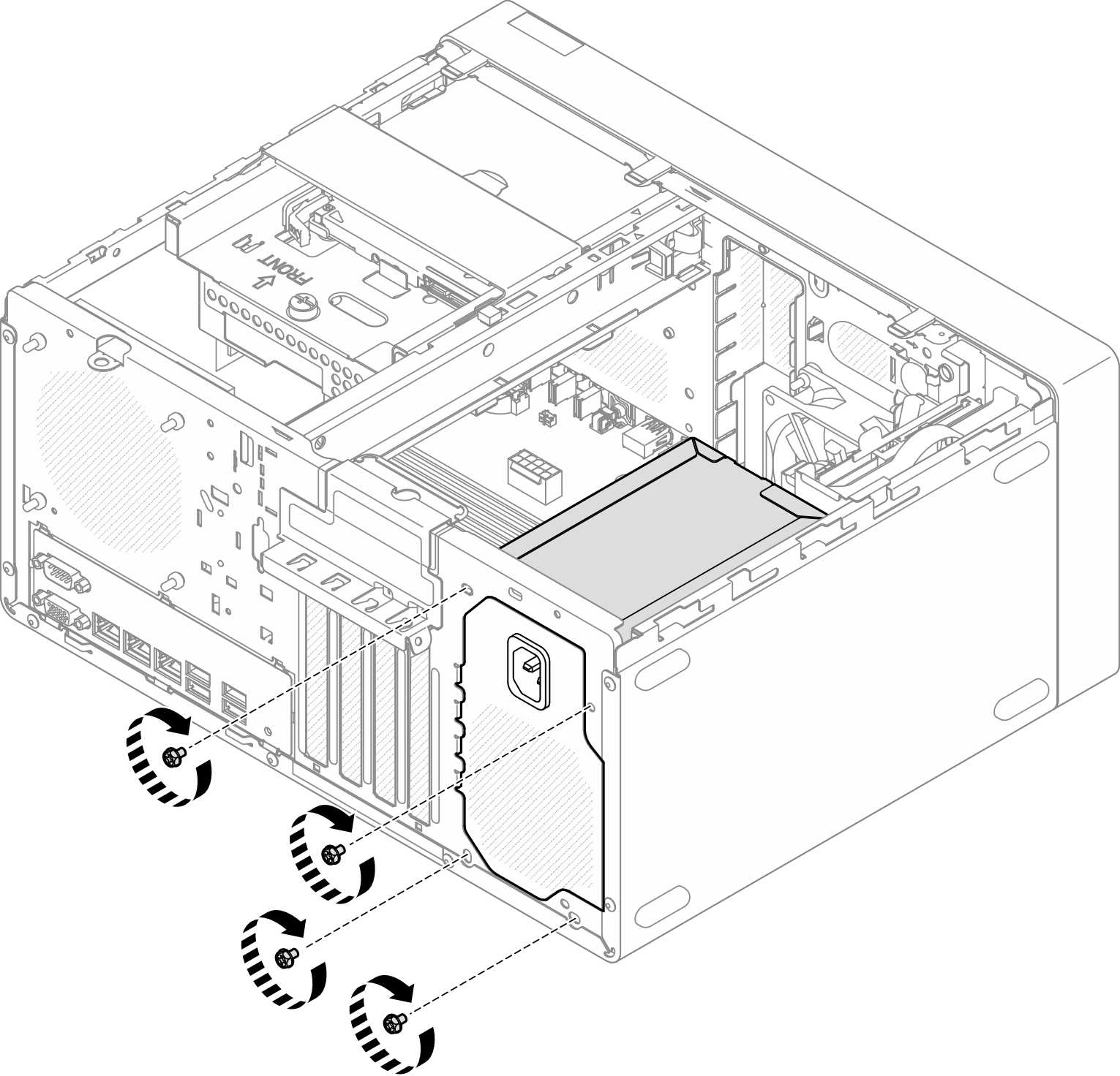 Securing the power supply unit to the chassis